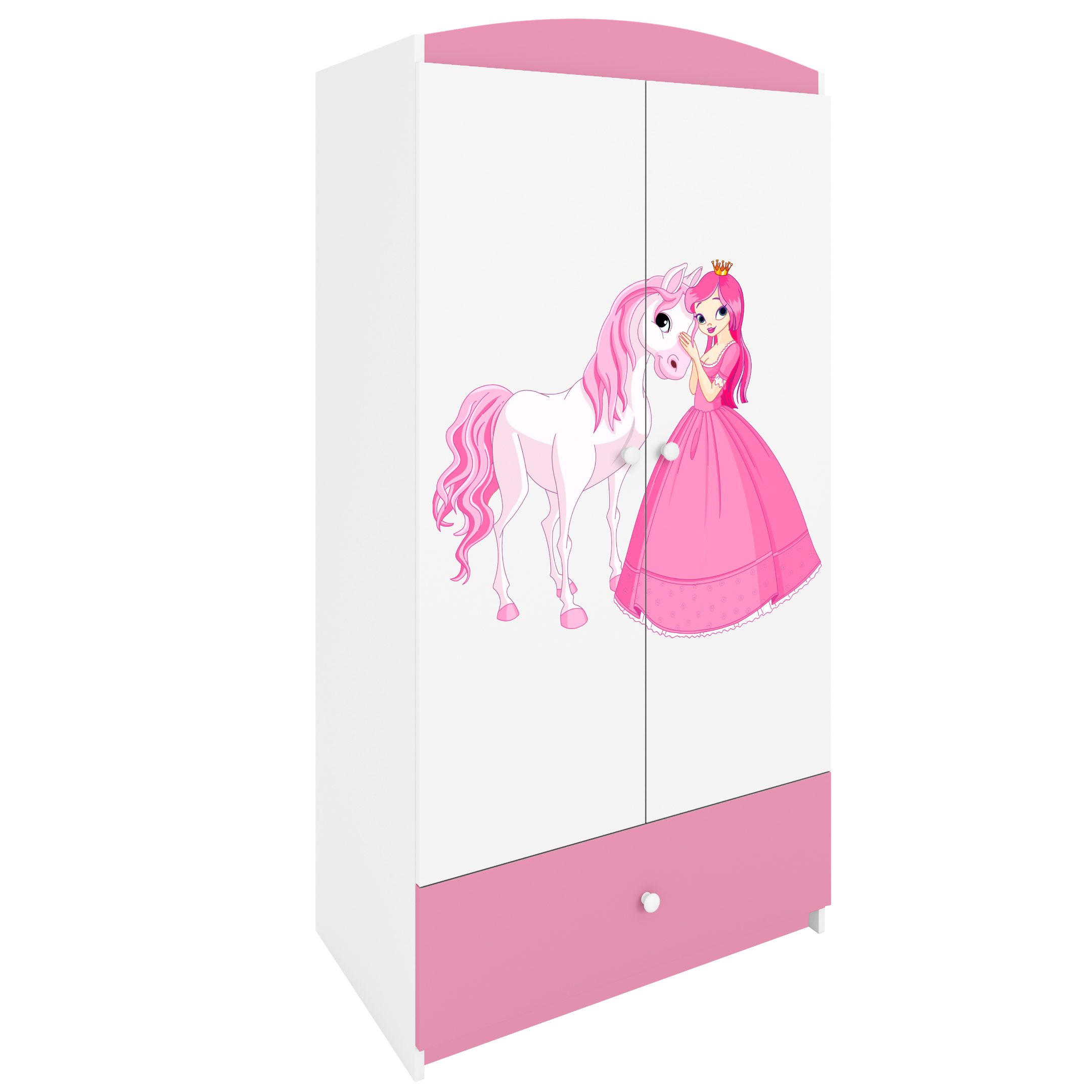 Raumhirsch Furniture Kinderkleiderschrank Babydreams Drehtürenschrank Kleiderschrank Prinzessin I Hellrosa