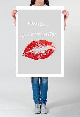 Sinus Art Leinwandbild Poster in 60x90cm - Der Kuss ist der Reim im Gedicht der Liebe.