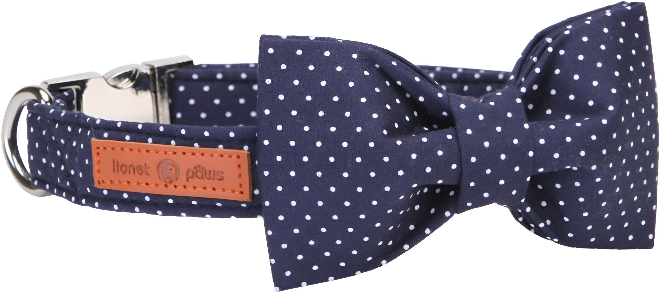 PACIEA Hunde-Halsband Fliege gepunkter langlebig handgefertigt weichem Griff 100% Baumwolle