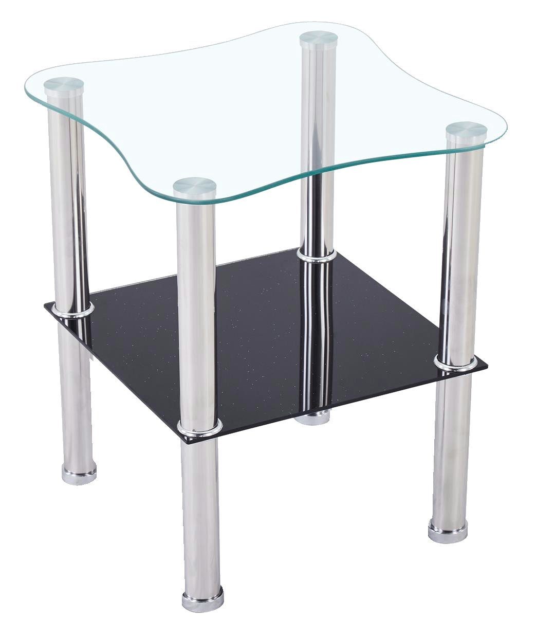 HOOZ Beistelltisch Beistelltisch 40x40cm, schwarze Ablage - gerundet (Set, günstig online kaufen