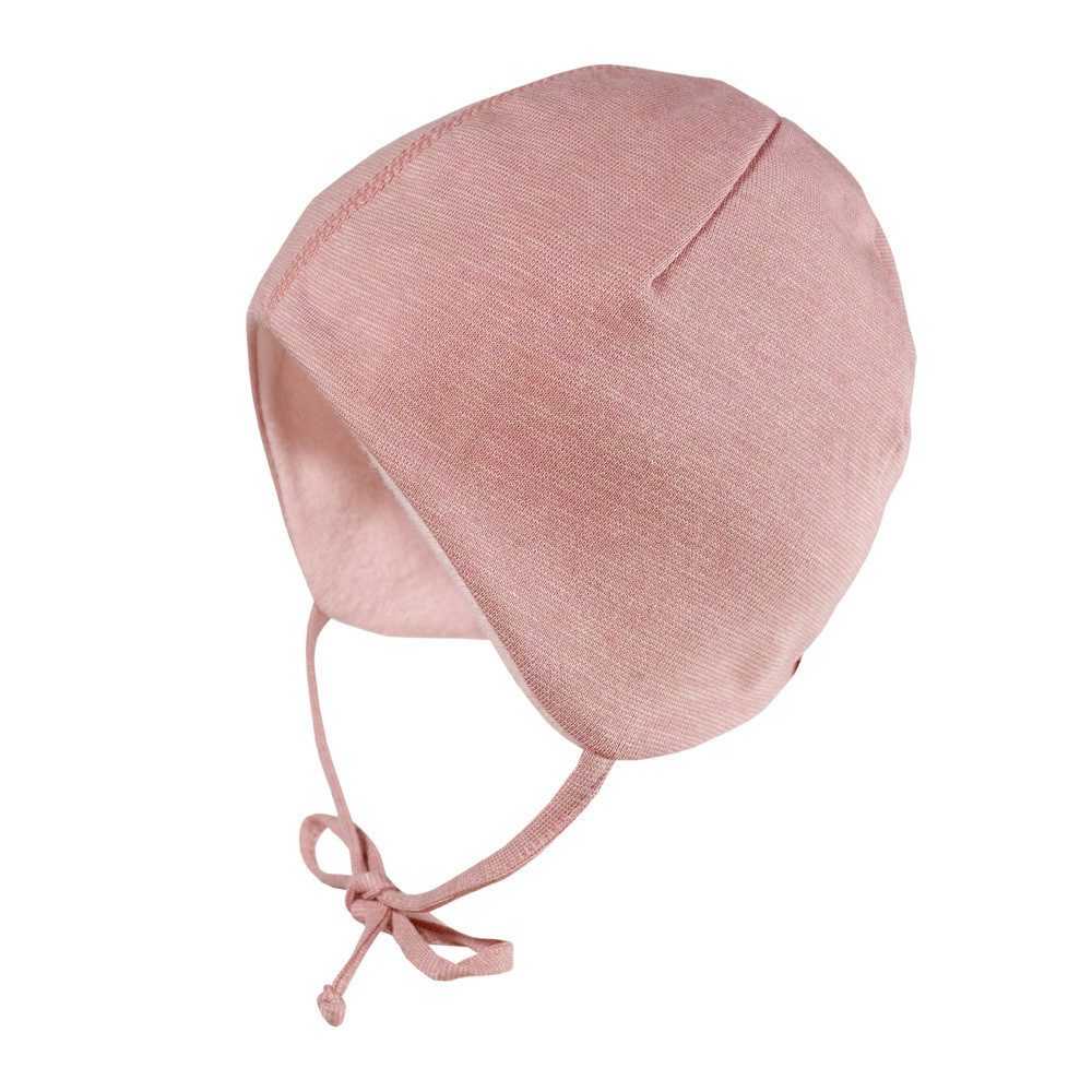 MAXIMO Jerseymütze NEWBORN-Mütze, ausgenäht Ringeljersey, Bindeband, Jerseyfutter geraut (1-St) Baumwolljersey