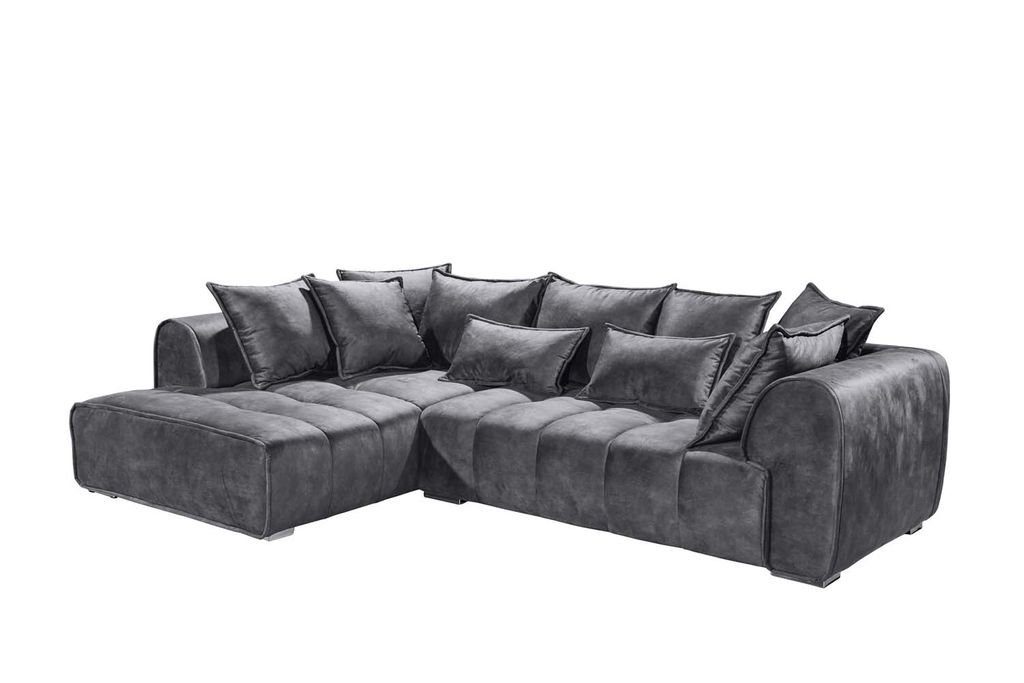 Ecksofa, Ecksofa x 197 Adamo Anthrazit Polstergarnitur DESIGN Couch Sofa ED EXCITING 320 cm