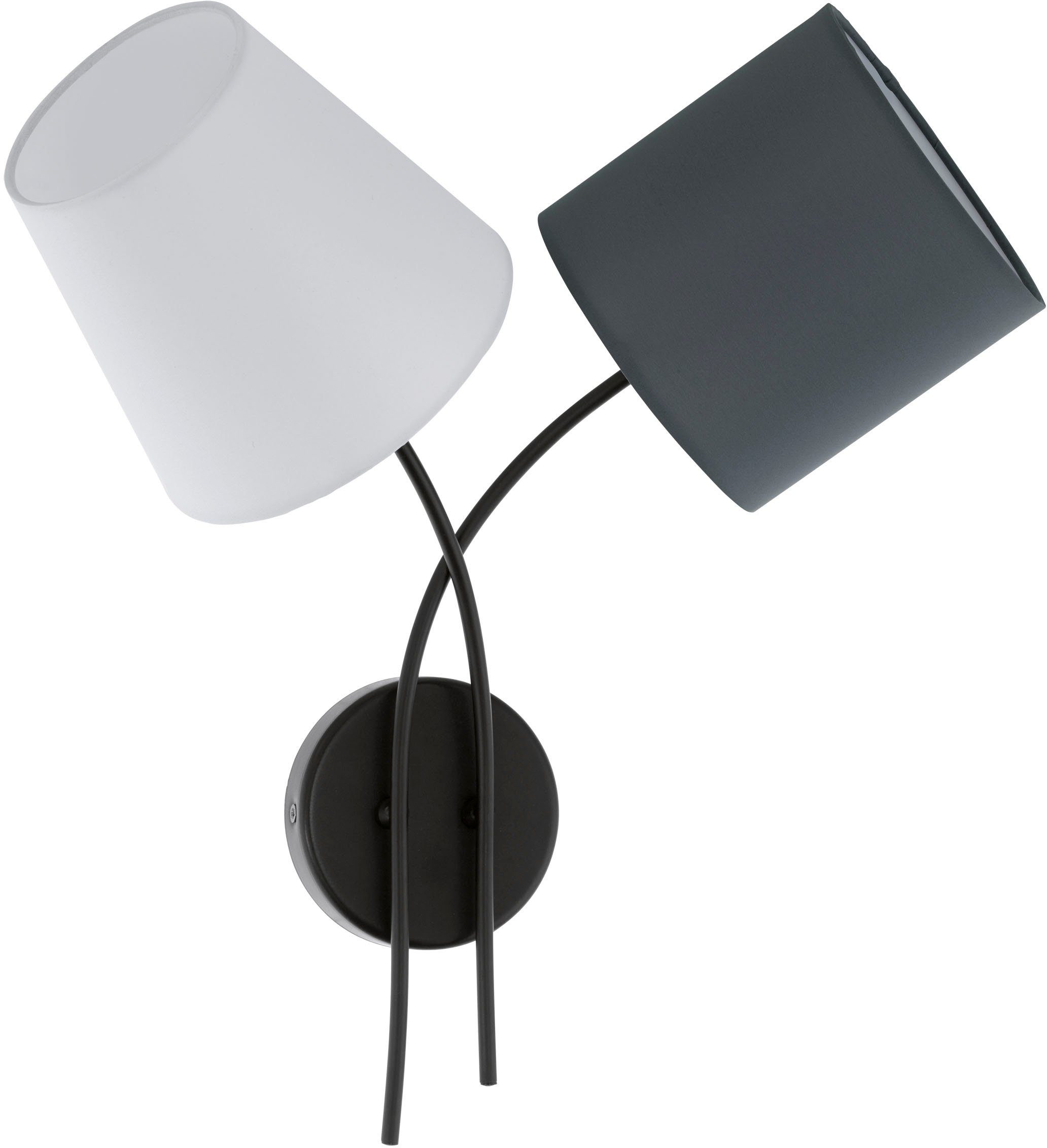 Wandlampe ALMEIDA, EGLO Leuchtmittel ohne aus wechselbar, / / schwarz Wandleuchte L42 x H45,5 Leuchtmittel, Stoff B19cm x