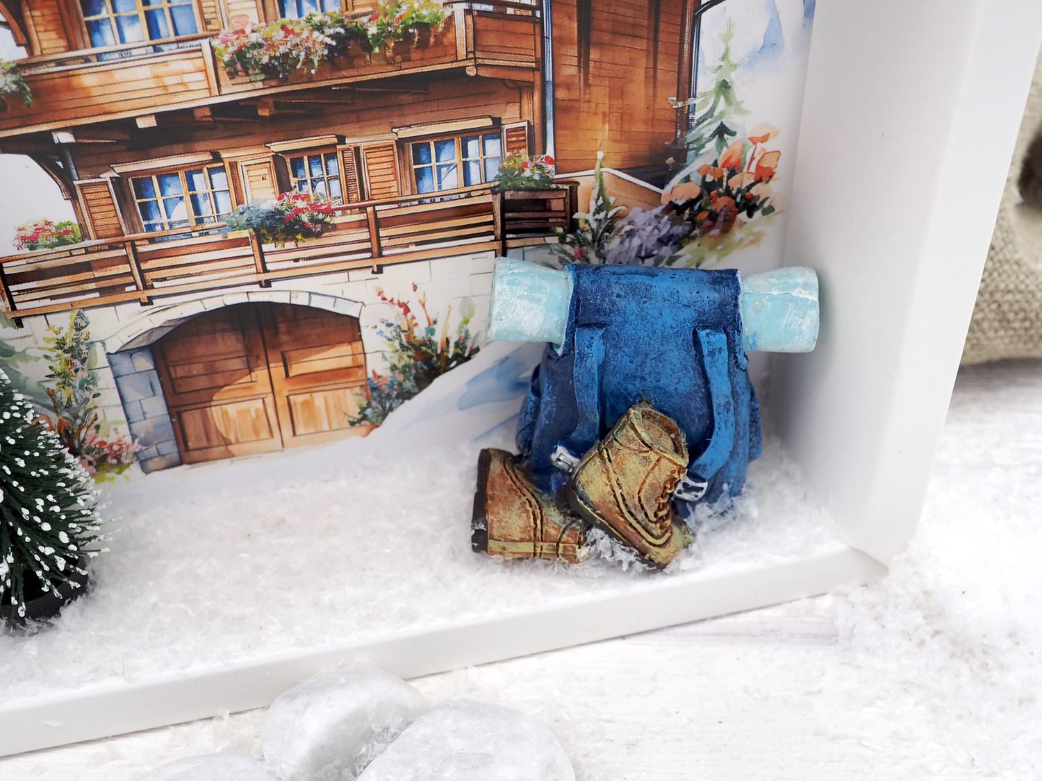 ZauberDeko Geschenkbox Geldgeschenk Wandern Schnee Winterurlaub Rucksack Reise Berghütte – Bild 4 von 5