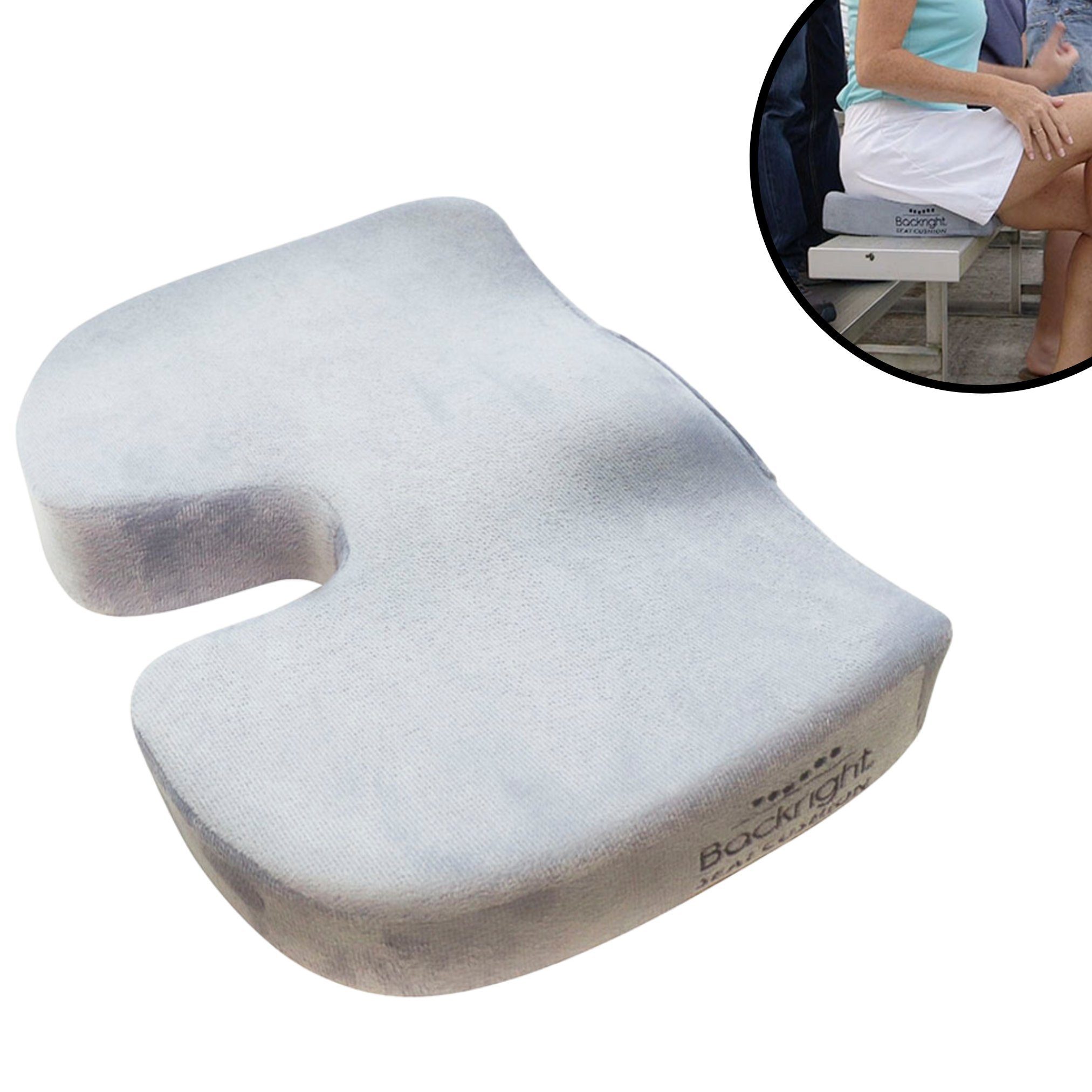 Best Direct® Sitzkissen Backright® Seat Cushion, Ergonomisch, Schmerzreduzierend, waschbar, 45x33cm