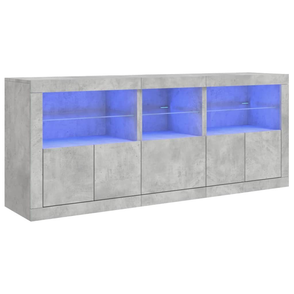 vidaXL Sideboard Sideboard mit LED-Leuchten Betongrau günstig online kaufen
