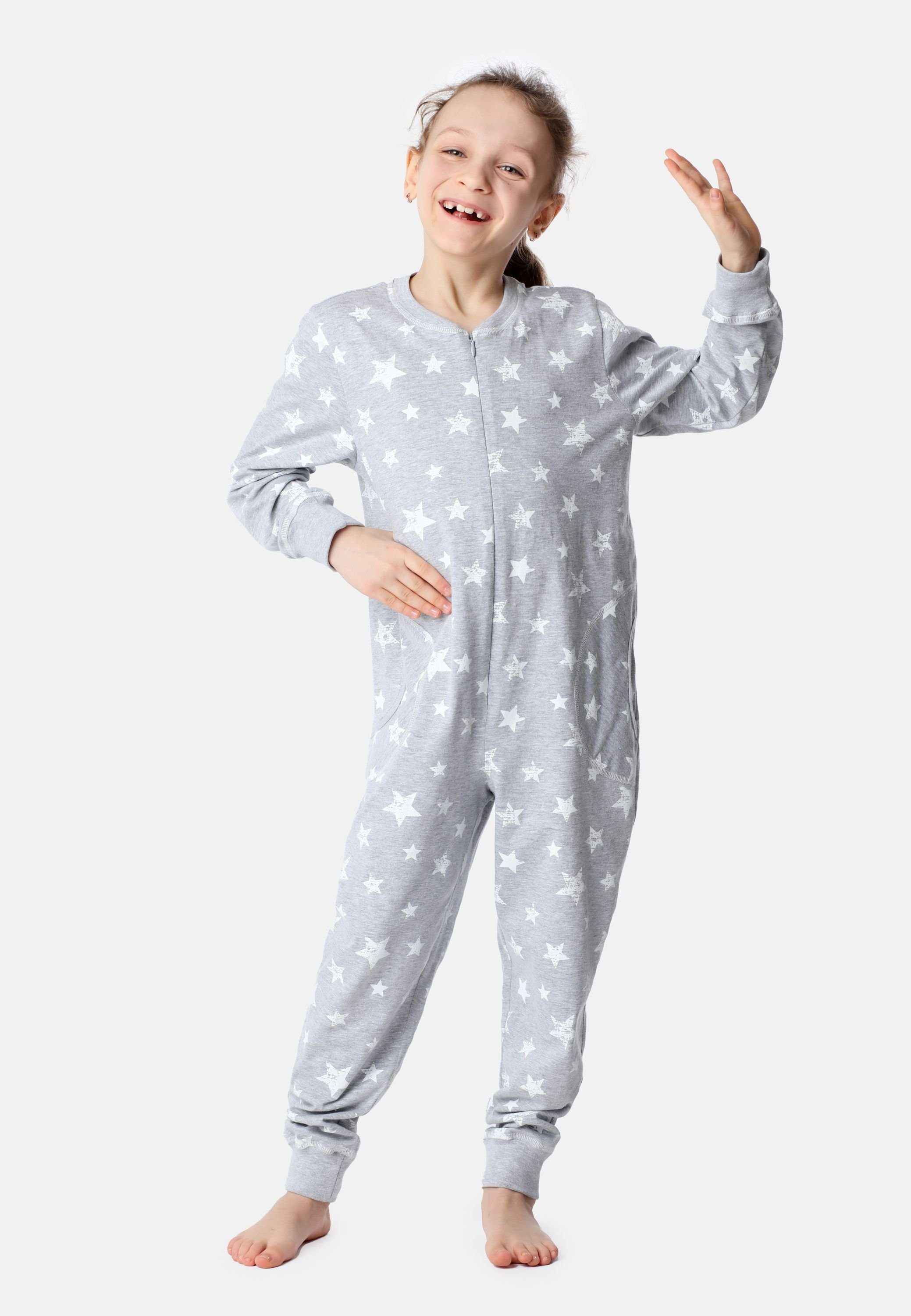 Mädchen Merry Jumpsuit Ecru Style Schlafanzug MS10-186 Melange Sterne Schlafanzug