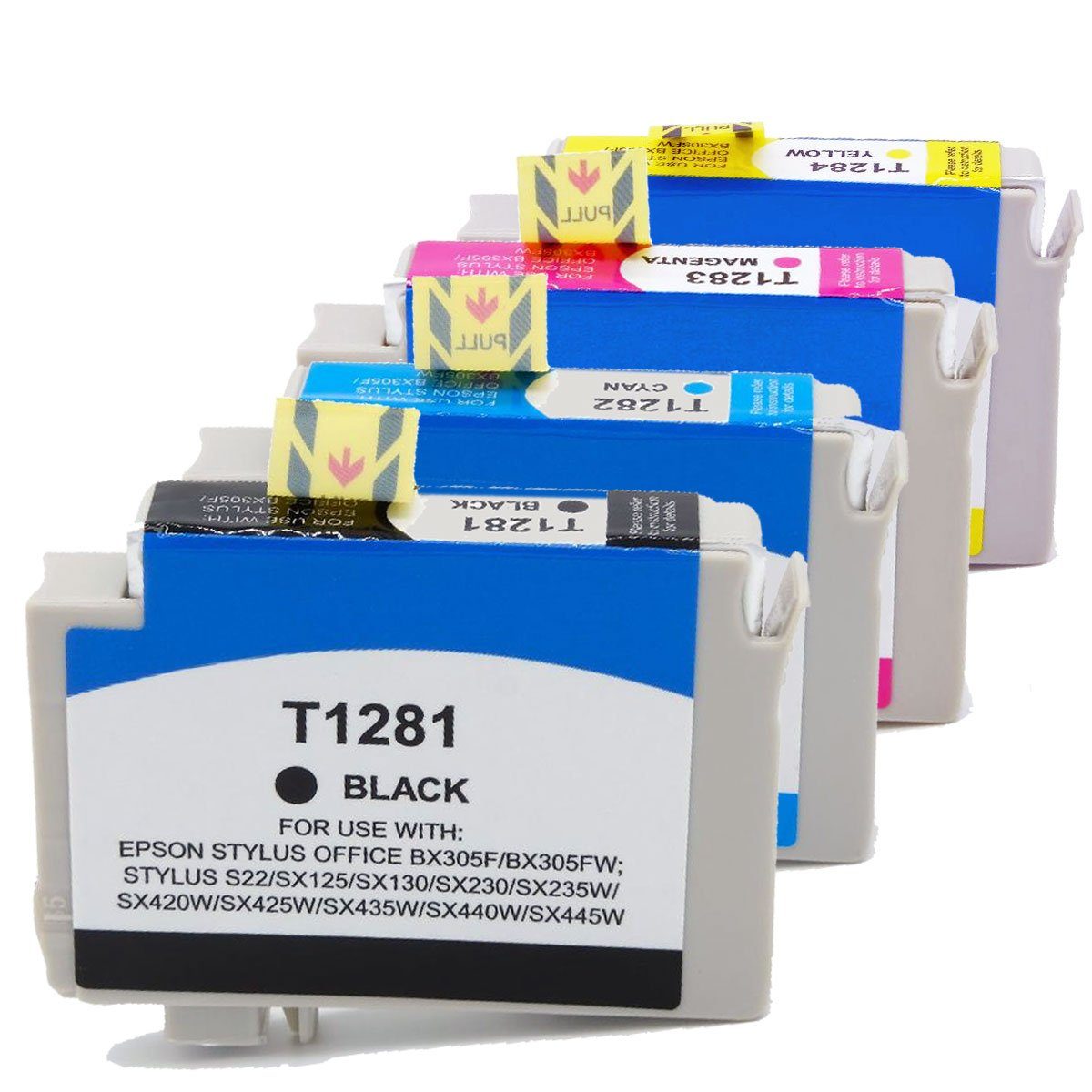 D&C Kompatibel Epson Fuchs, T1285, T128, C13T12854010 Multipack 4-Farben Tintenpatrone