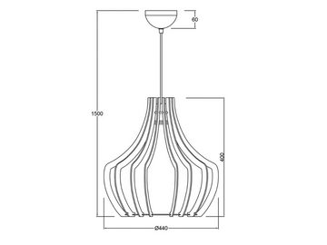 meineWunschleuchte LED Pendelleuchte, Dimmfunktion, LED wechselbar, Warmweiß, moderne große Holz-lampe hängend über Esstisch & Kochinsel, Ø 44cm