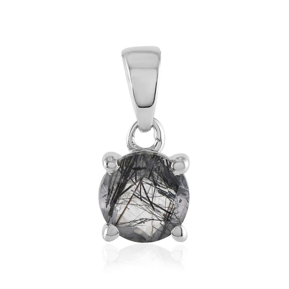 Cavill Kettenanhänger 1,1 ct Rutilquarz rund, platinierter Silber-Anhänger Damen (1-tlg)