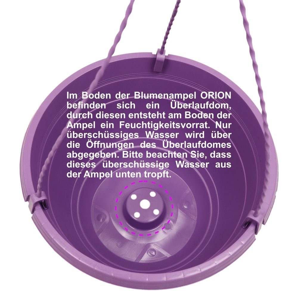 Heimwerkercenter Blumentopf MePla 3 Stück Ampel ORION - Blumenampel ø25cm - Blaulila