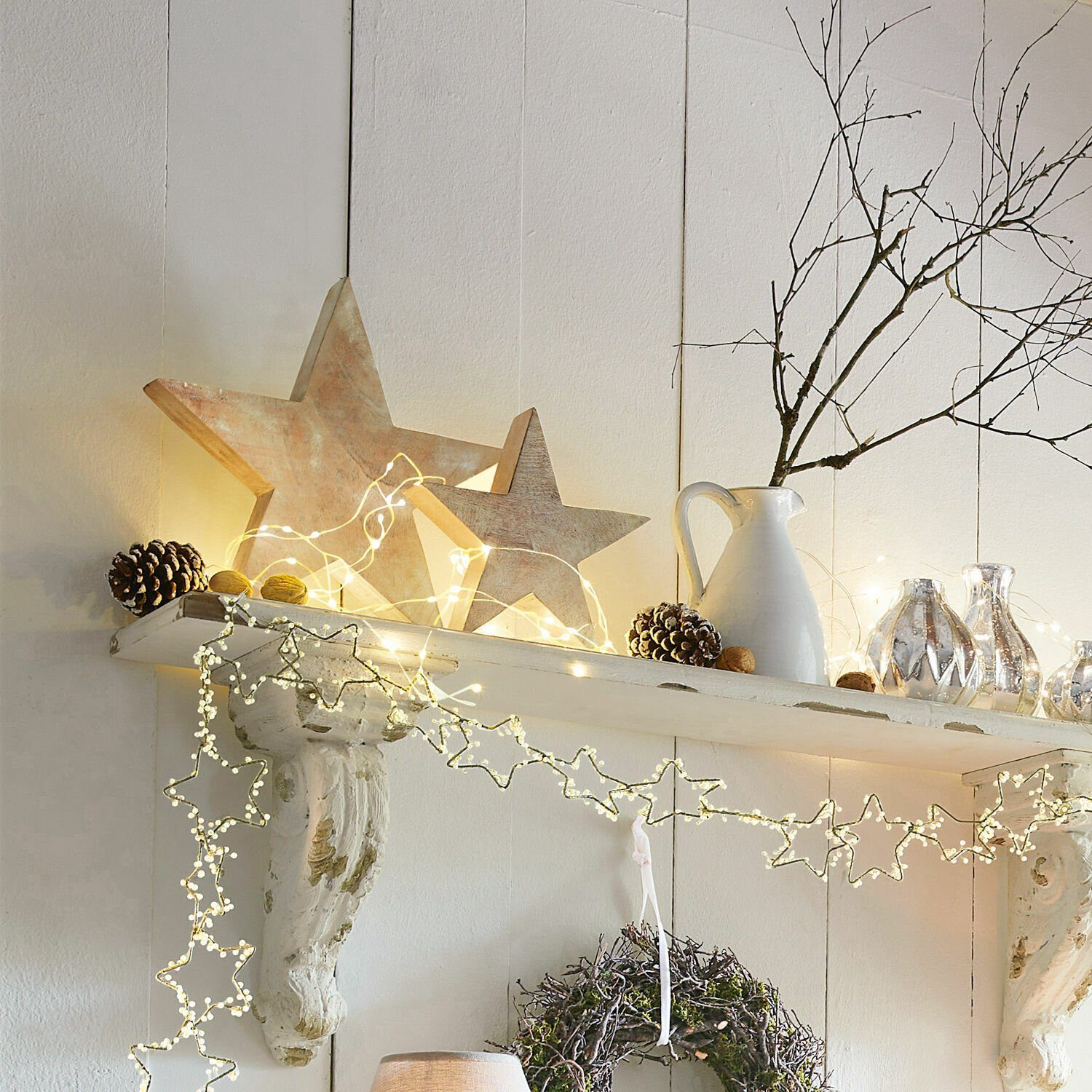 Mirabeau Weihnachtsfigur Stern 2er Set Dunino antikbeige (2er Set, 2er Set)