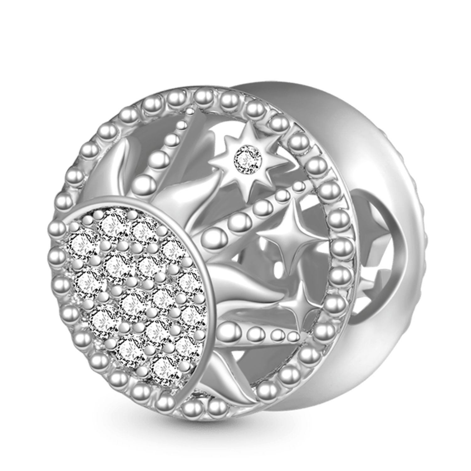 Bead Gnoce Charm Glitzernde Sonne GNC023 Silber