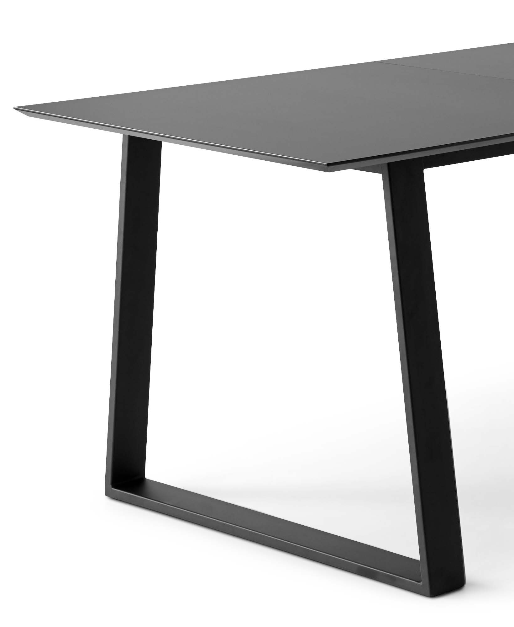 Hammel Furniture Esstisch by 2 Trapez Meza rechteckige MDF, Einlegeplatten Schwarz Tischplatte Hammel, Metallgestell