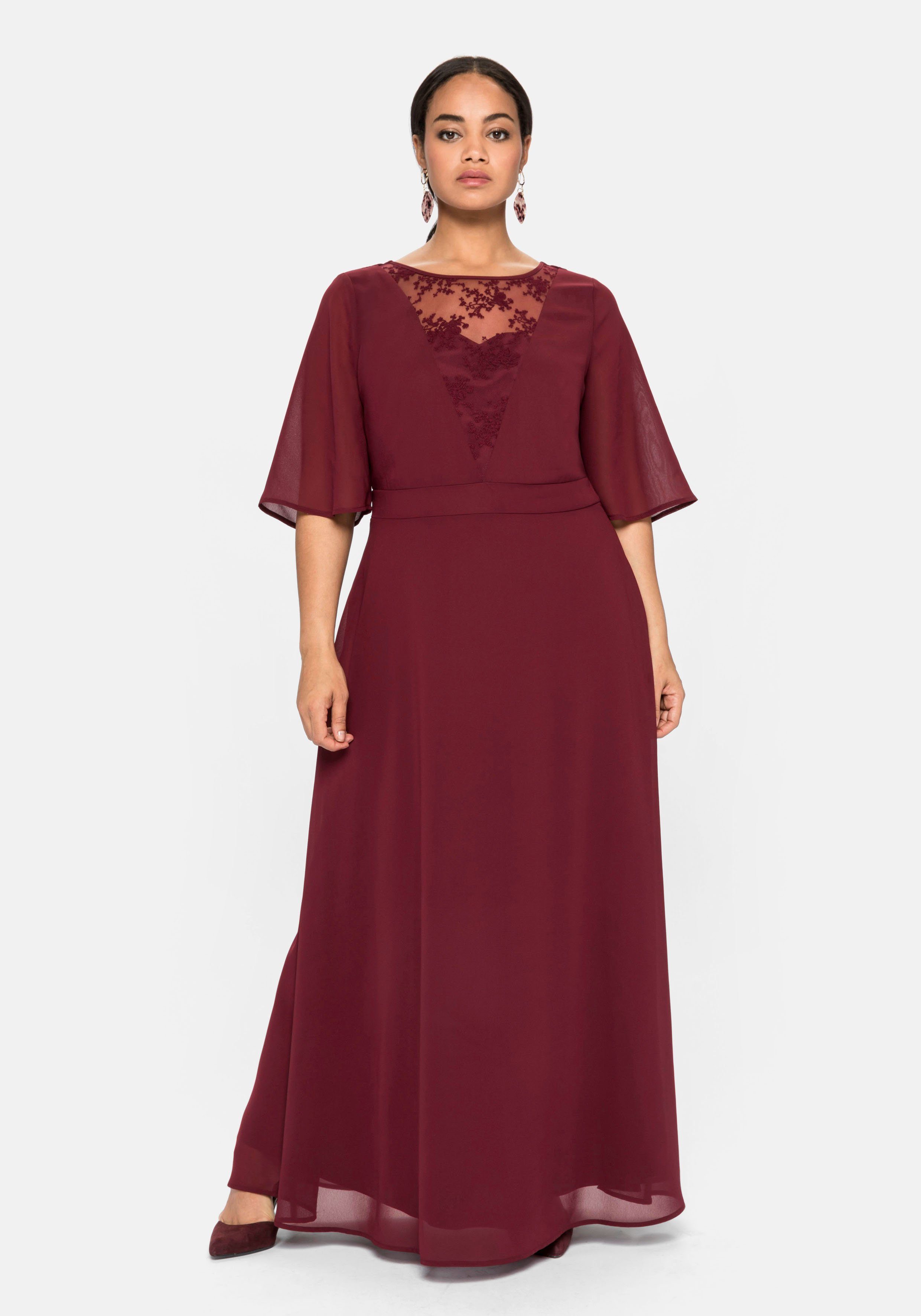 Spitzenkleid rot lang