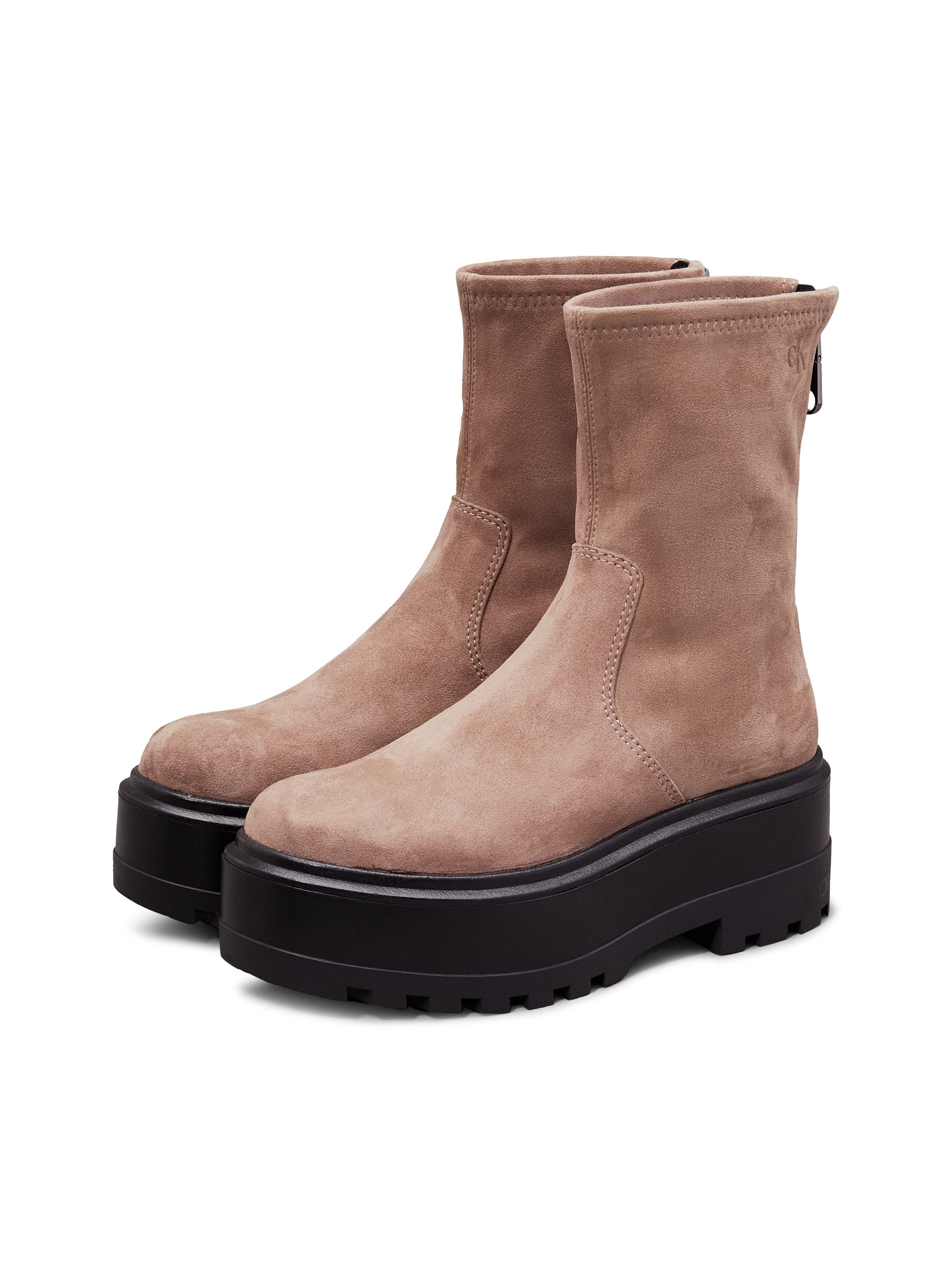 Calvin Klein Jeans FLATFORM ZIP MG SS Stiefelette Plateau, Herbstmode, Boots, mit praktischem Fersenreißverschluss