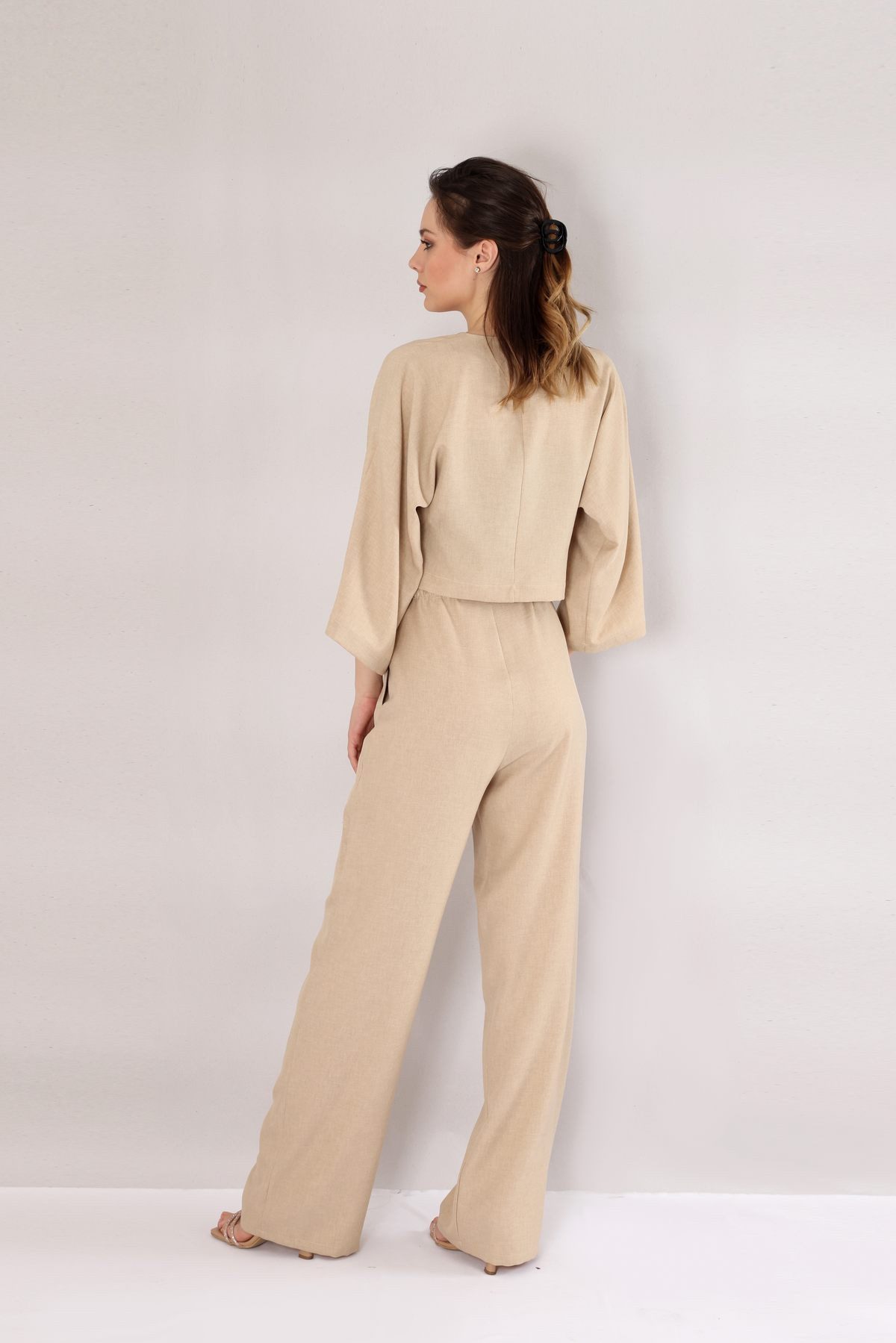 fashionshowcase Palazzohose Damen Stoffhose in Leinenoptik günstig online kaufen