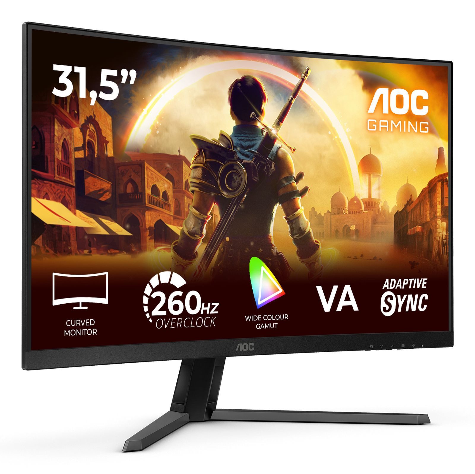 AOC AOC C32G42ZE TFT-Monitor (1920 x 1080 px, Full HD, 4 ms Reaktionszeit, 260 Hz, VA, Curved, HDCP, HDR, Kopfhörerbuchse)