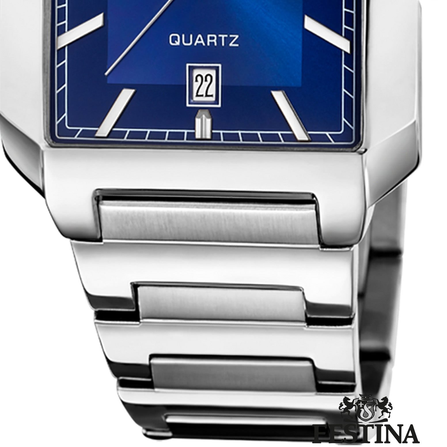 Festina Quarzuhr Festina Herrenuhr Edelstahl silber, (Analoguhr), Herren Armbanduhr eckig, rechteckig, Edelstahlarmband silber, Fashion – Bild 3 von 5