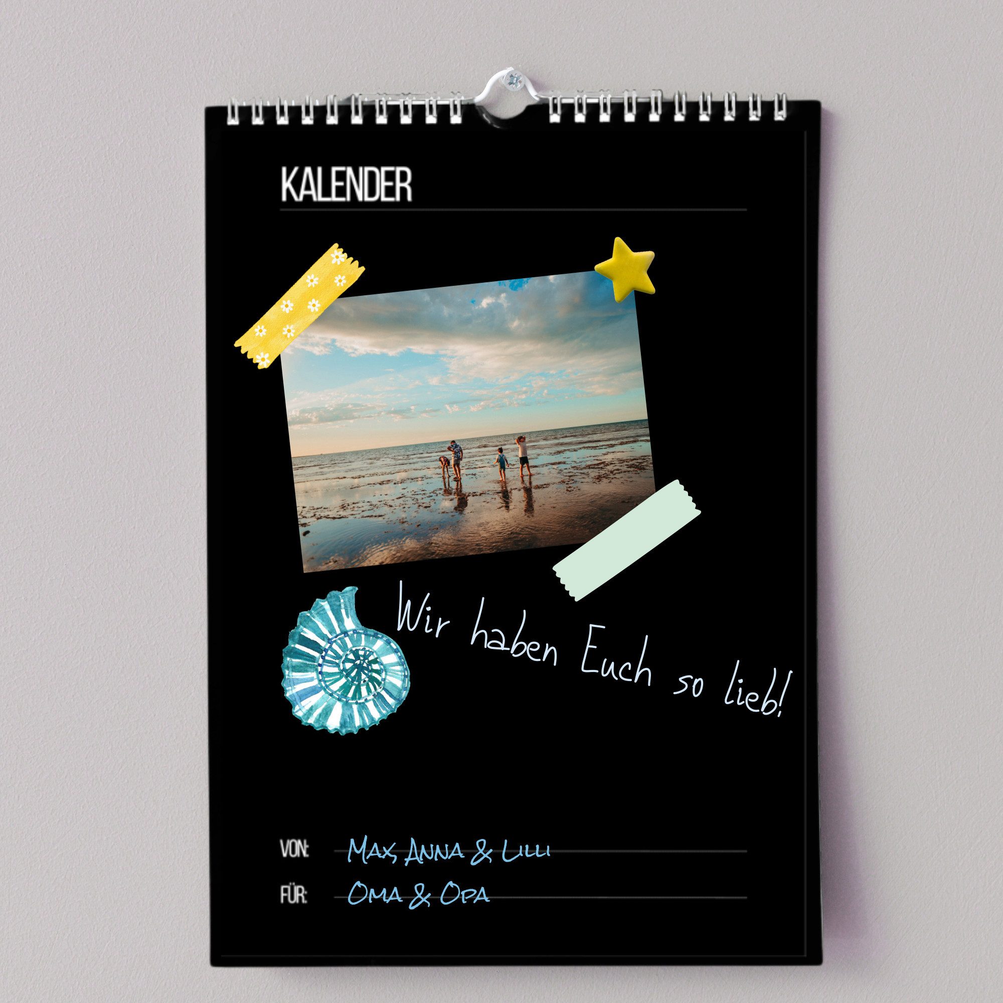 CUPCAKES & KISSES Bastelkalender Bastelkalender A4, Schwarz, Jahresunabhängig