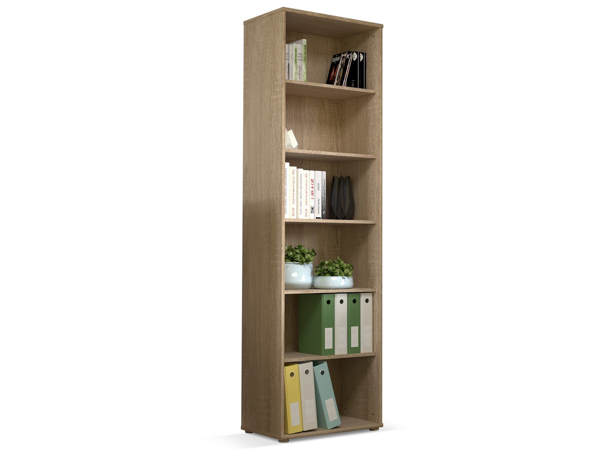 Moebel-Eins EASY EASY Eiche sonomafarbig Bücherregal Dekorspanplatte Dekorspanplatte, NEW II, Material OFFICE OFFICE NEW Regal Regal II, Material