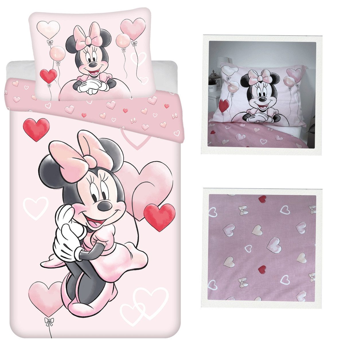 Wendebettbezug Kinderbettwäsche Disney Minnie Mouse Wende-Bettwäsche, 2-tlg, 140x200