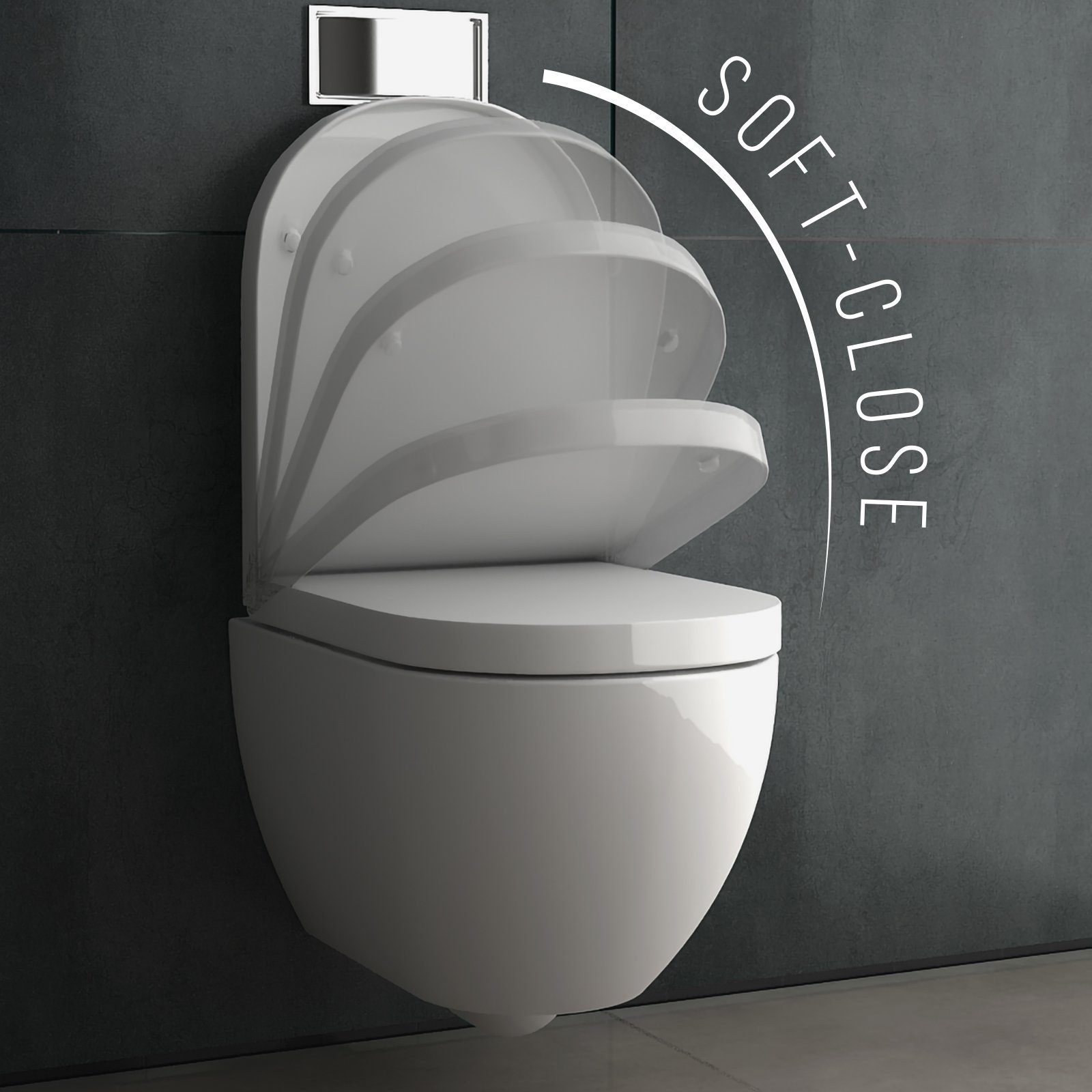 Alpenberger Dusch-WC Toilette mit Spülkasten Komplett Set - Hänge WC mit Bidet Funktion, wandhängend, Abgang waagerecht, Hänge WC Spülrandlos, Kloschüssel mit Geberit Spülkasten Vorwandelement + Bausatz
