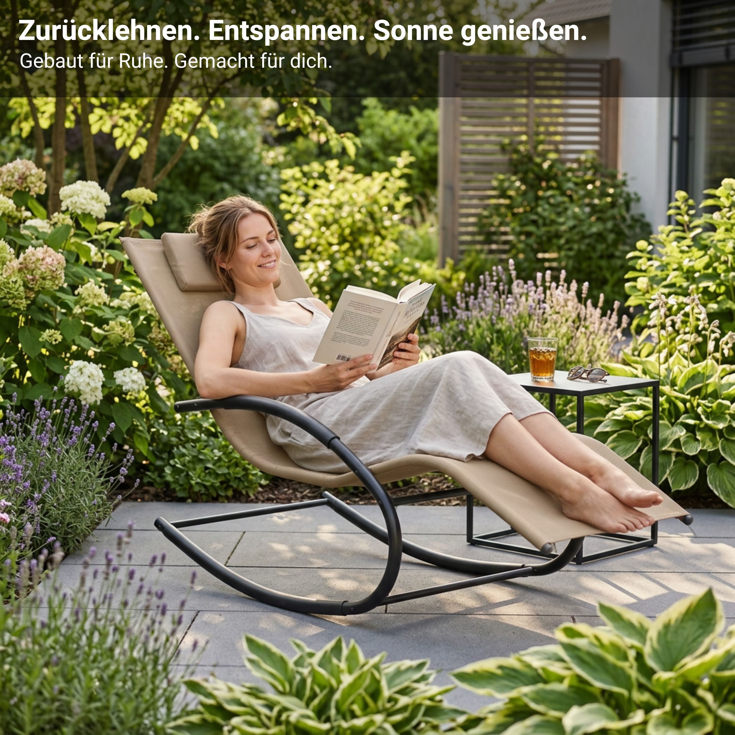 NovaTerra Gartenlounge-Set Premium Sun Lounger verschiedene Farben, Terrasse und Outdoor, Wetterfeste und rostbeständige Liege mit pulverbeschichtetem Gestell