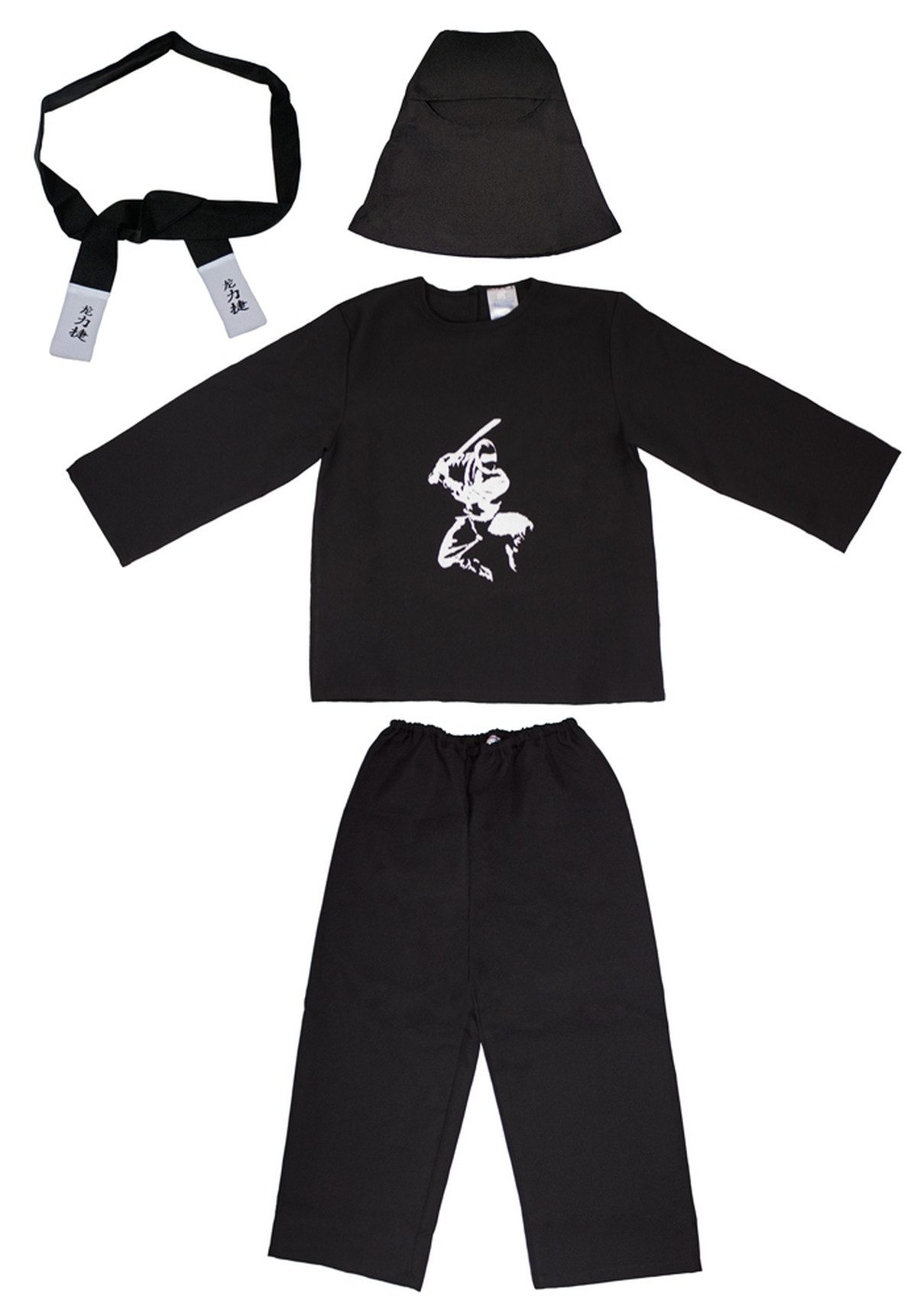 Das Kostümland Kostüm Ninja Kostüm Kinder 4-tlg.  Samurai Verkleidung S