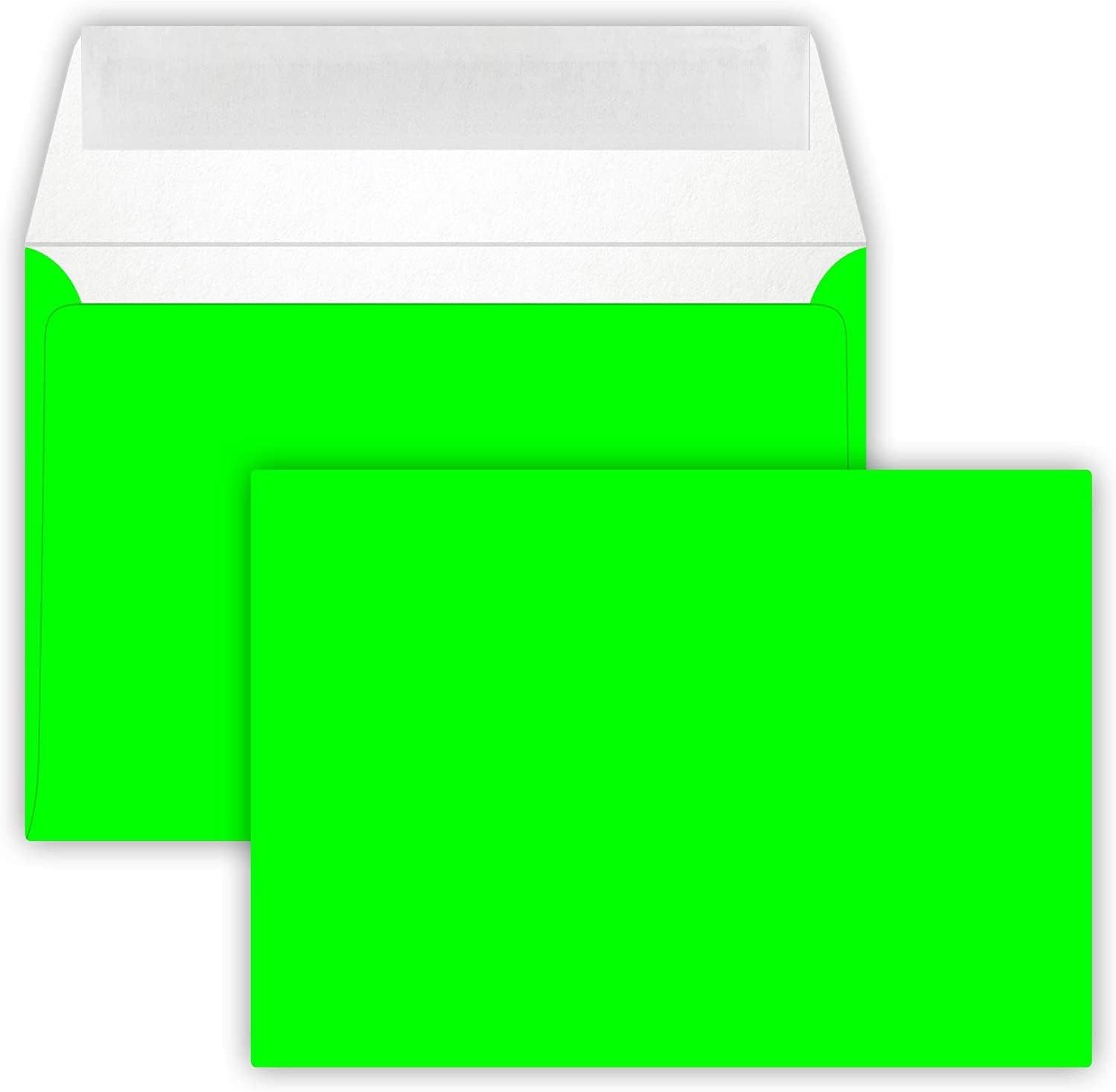 Briefumschläge24Plus Briefumschlag 25 St. C6 (114 x 162 mm) Конверты Haftklebend NEON Grün, C6 114 x 162 mm Recyceltes Material NEON