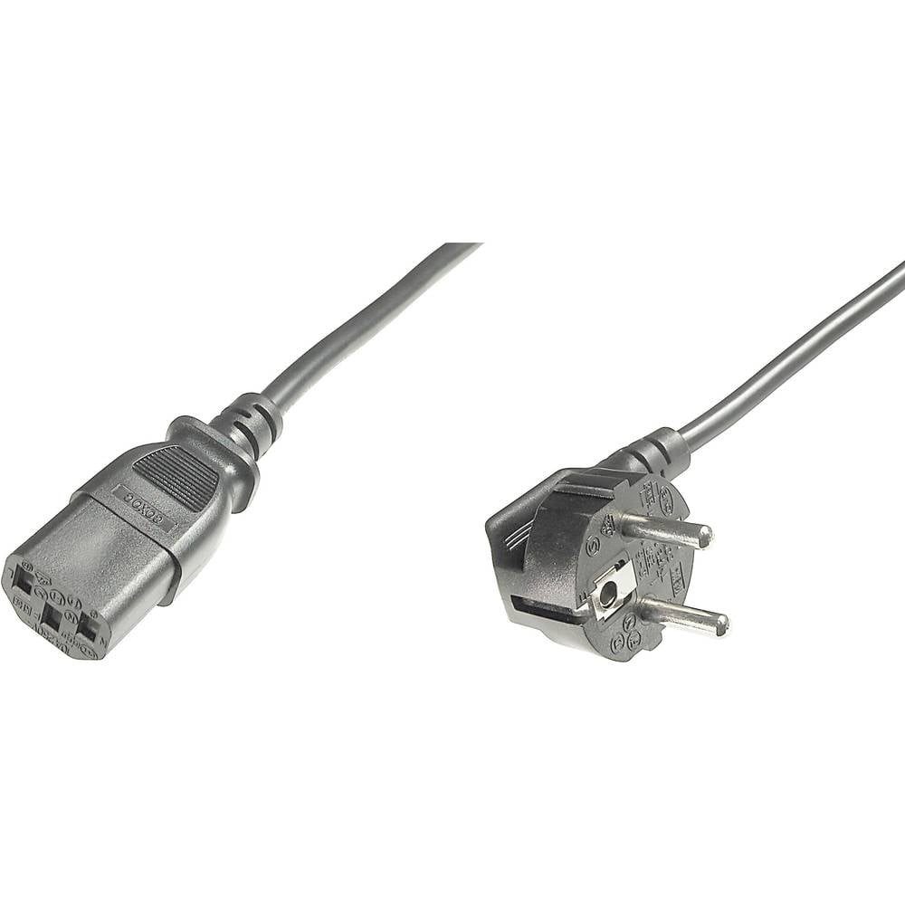 Netzanschlussk.,CEE 7/7 (Typ-F) 90ø gewink.- C13 Computer-Kabel