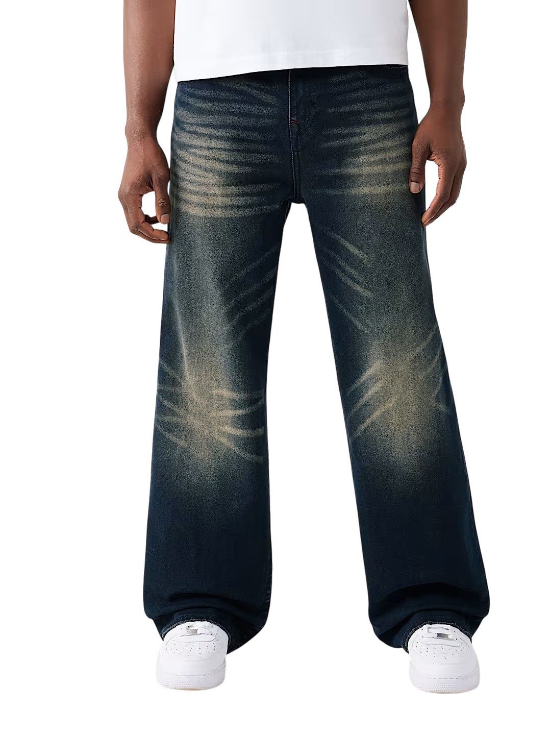 True Religion Relax-fit-Jeans Jeans True Religion Vinny SN Flap (1-tlg) Getönte Waschung mit übertriebenen Schnurrhaaren