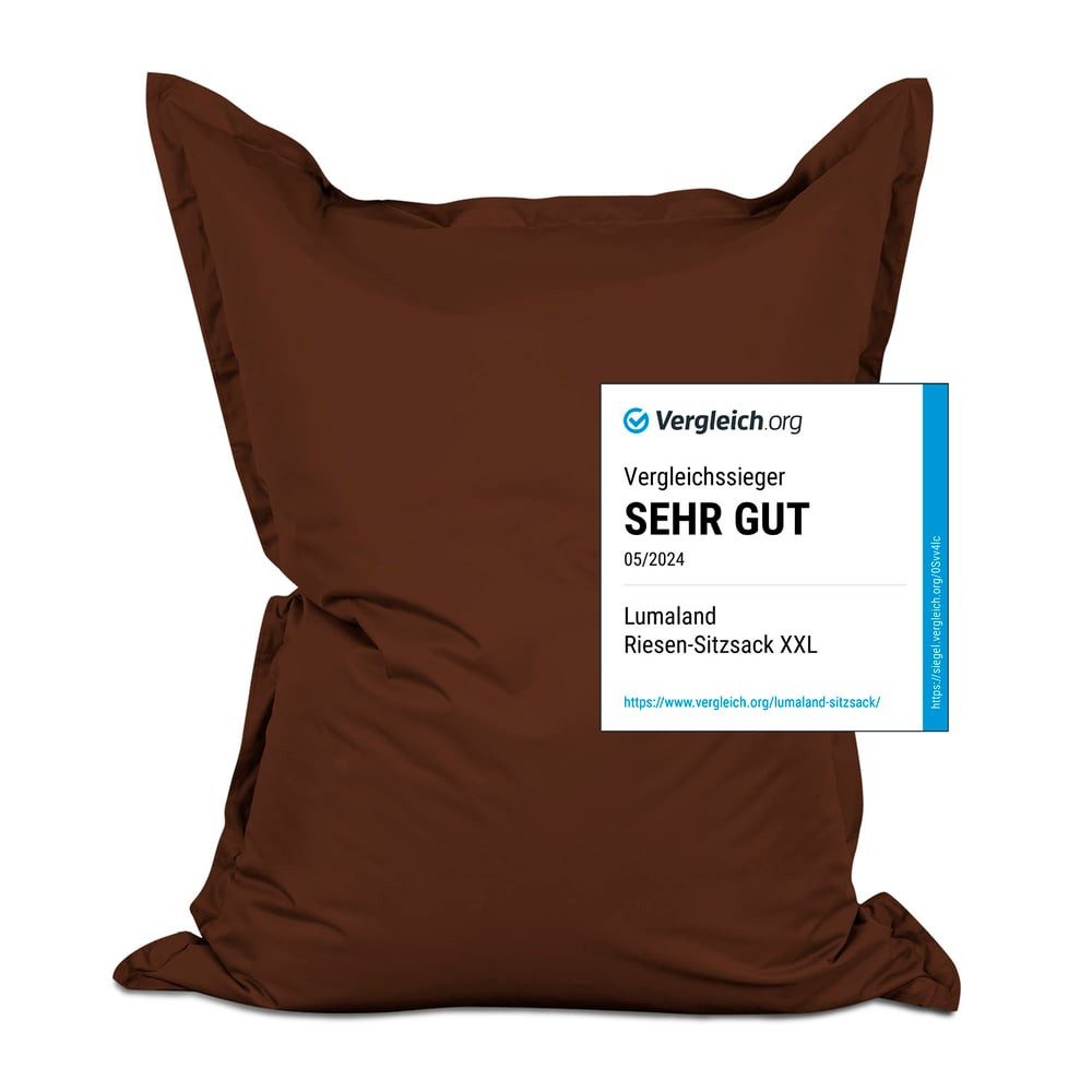 Lumaland Sitzsack XXL Bean Bag Riesen-Sitzkissen 380L 140x180cm Special Edition, Wasserfester Indoor & Outdoor BeanBag mit EPS-Perlen