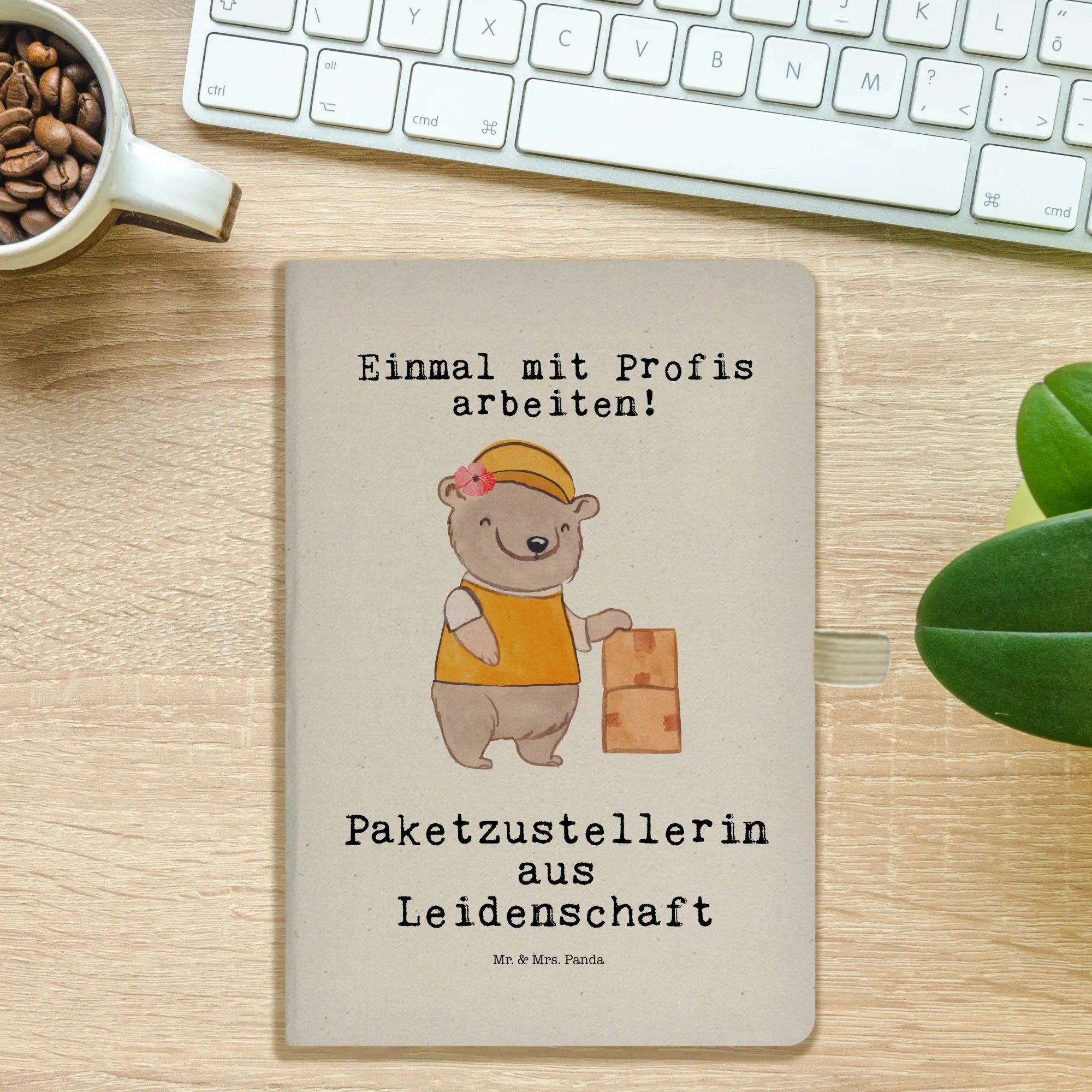 Thumbnail - Mr. & Mrs. Panda Notizbuch Paketzustellerin Leidenschaft - Transparent - Geschenk, Notizbuch A5, Mr. & Mrs. Panda, Hochw...
