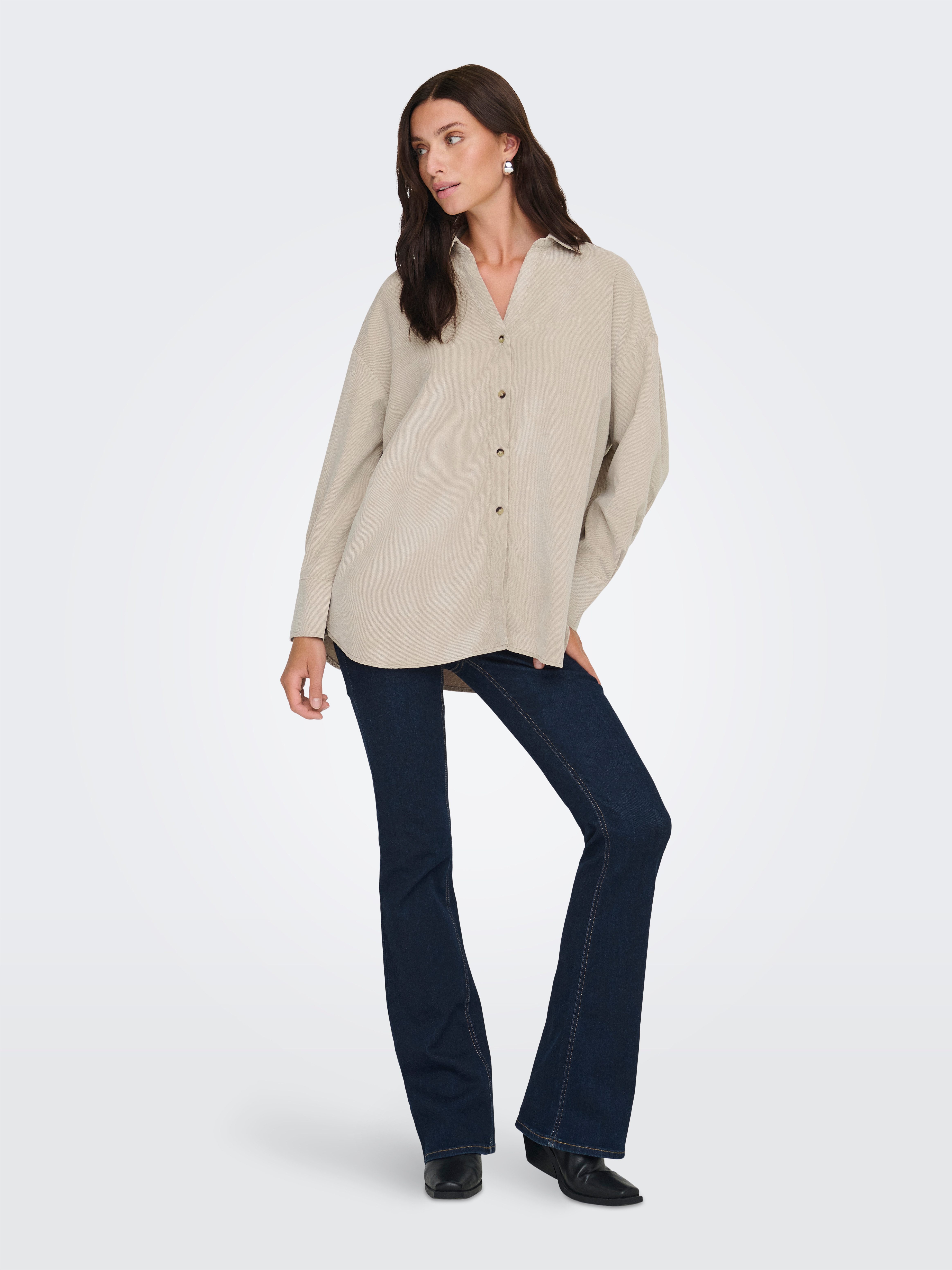 ONLY Langarmbluse ONLMARIKE LIFE L/S CORD LOOSE SHIRT PNT