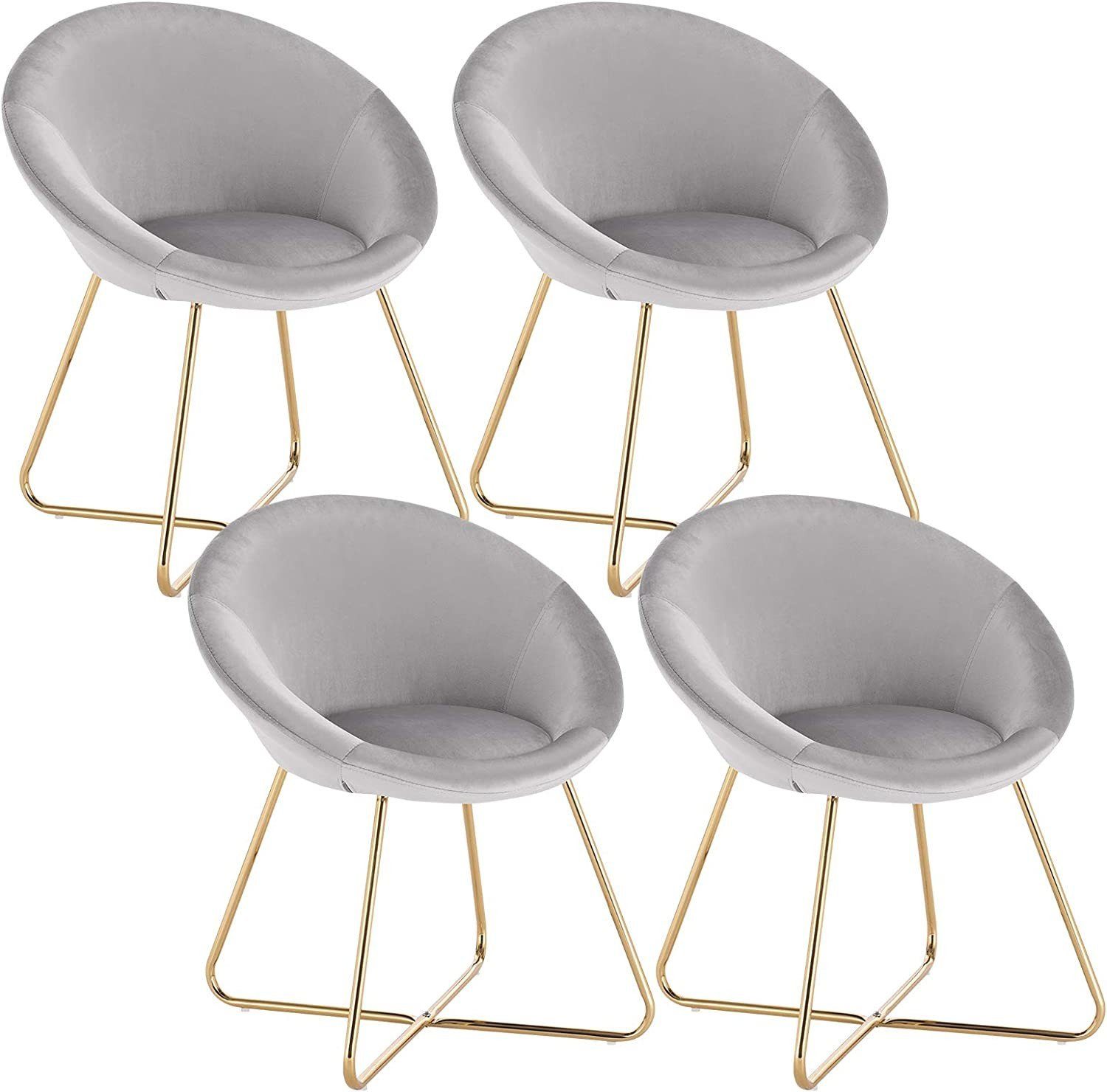 Woltu Esszimmersessel (Set, 4-St., 4er), Esszimmerstuhl Posterstuhl aus Samt