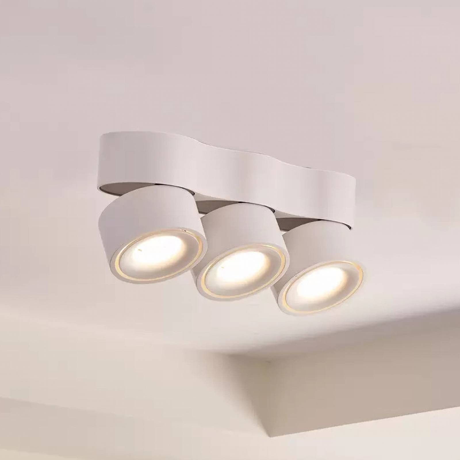 Arcchio Deckenstrahler Rotari, LED, Metall, Weiß warmweiß IP20, 3 x 8,9 W LED, warmweiß