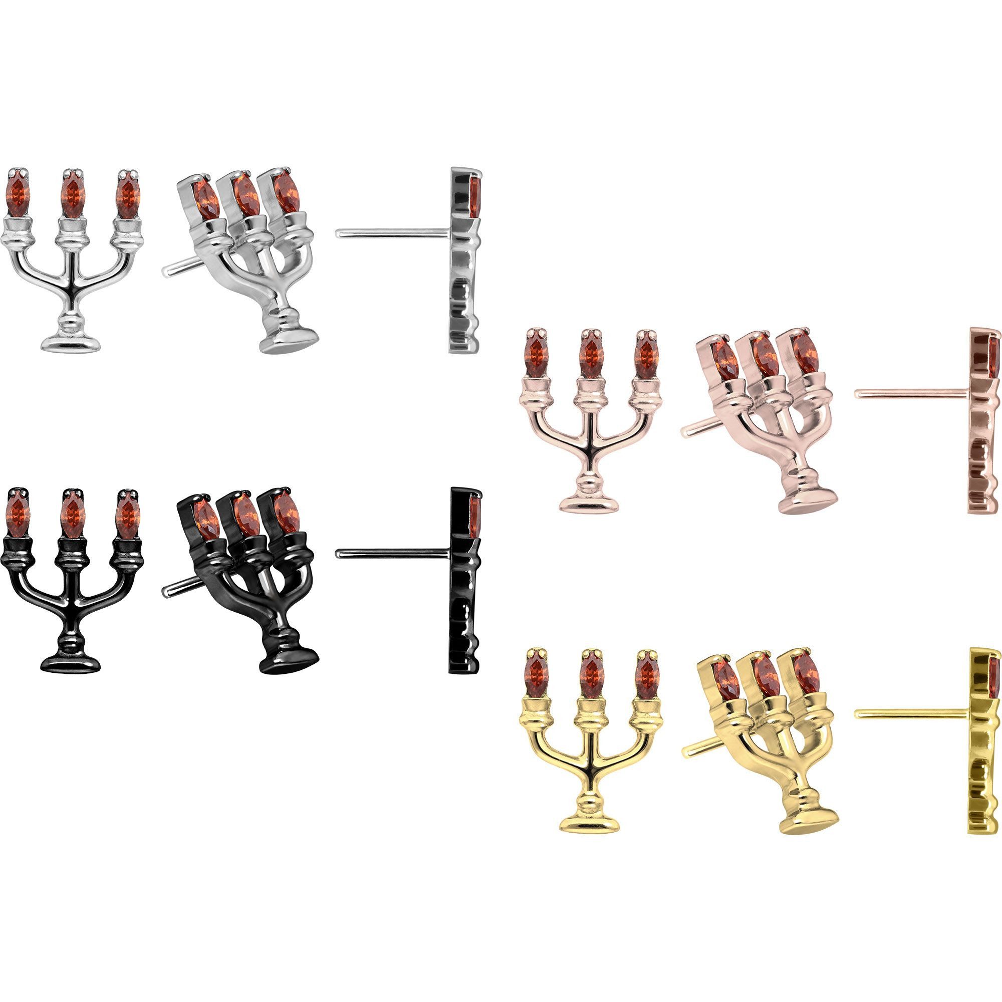 PIERCINGLINE Piercing-Set Titan Aufsatz mit Push Pin KERZENLEUCHTER (Push Pins, 1-tlg)