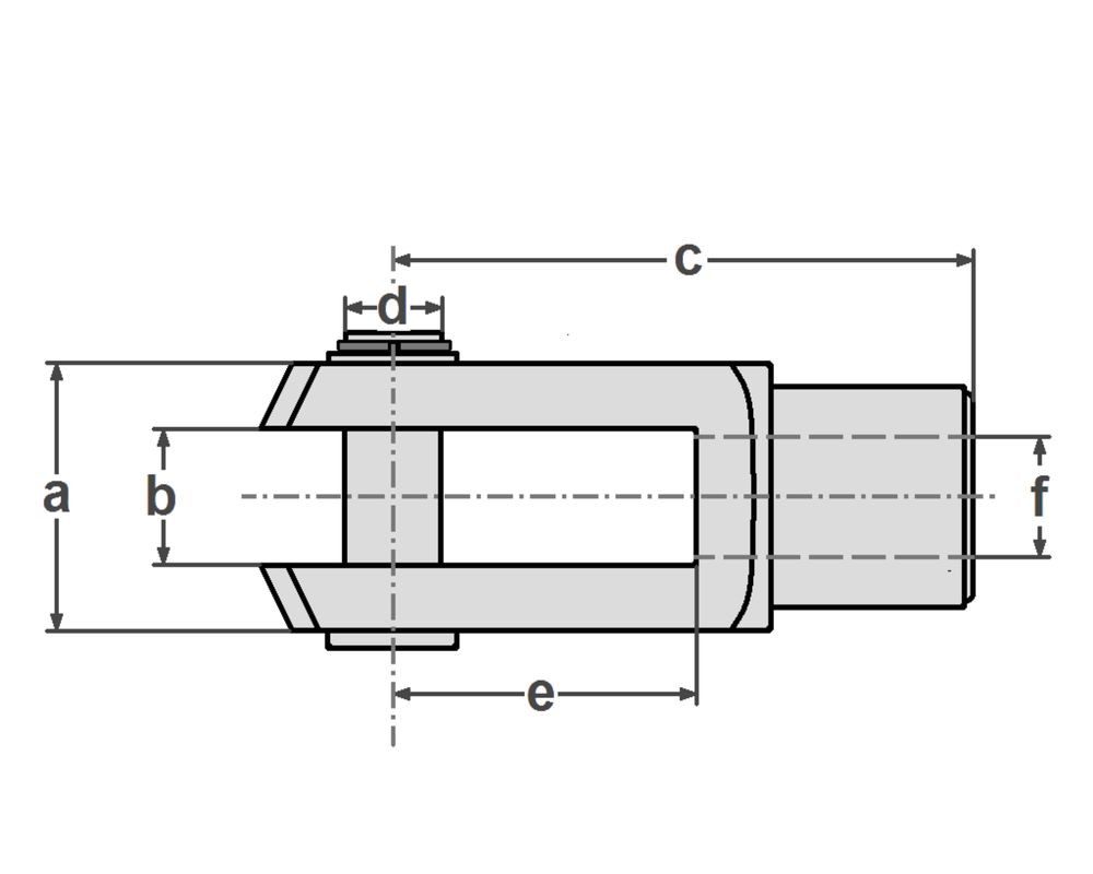 mbo Oßwald GmbH & Co KG Anhänger 5 Stück - Gabelkopf M16 - links- 16x64 - DIN71752 mit Splintbolzen