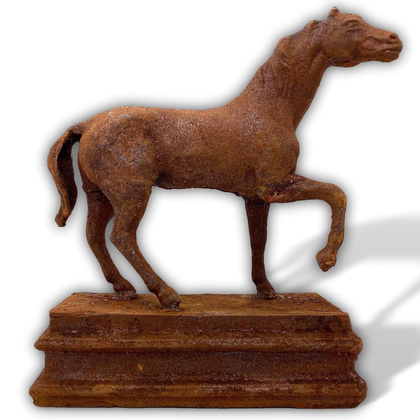 Antik-Stil Figur 38 Aubaho links Garten Skulptur Gartenskulptur - Pferd Eisen Gartenfigur