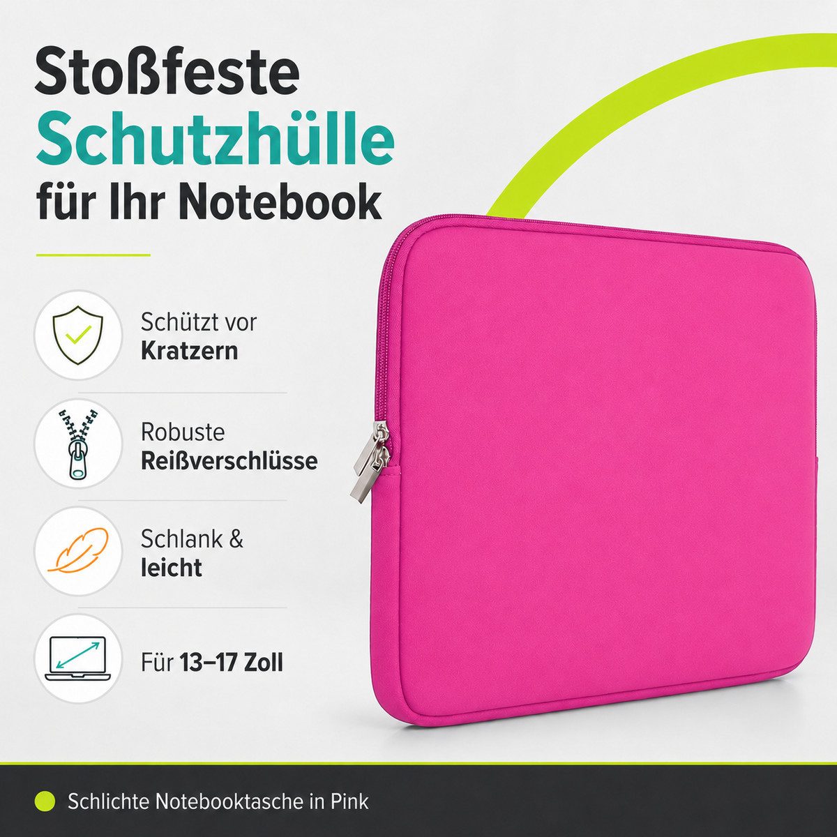König Design Laptoptasche Universal Notebooktasche 16 Zoll Sleeve Tasche Hülle Laptop Case Cover, weiches Innenfutter zum Schutz vor Kratzern