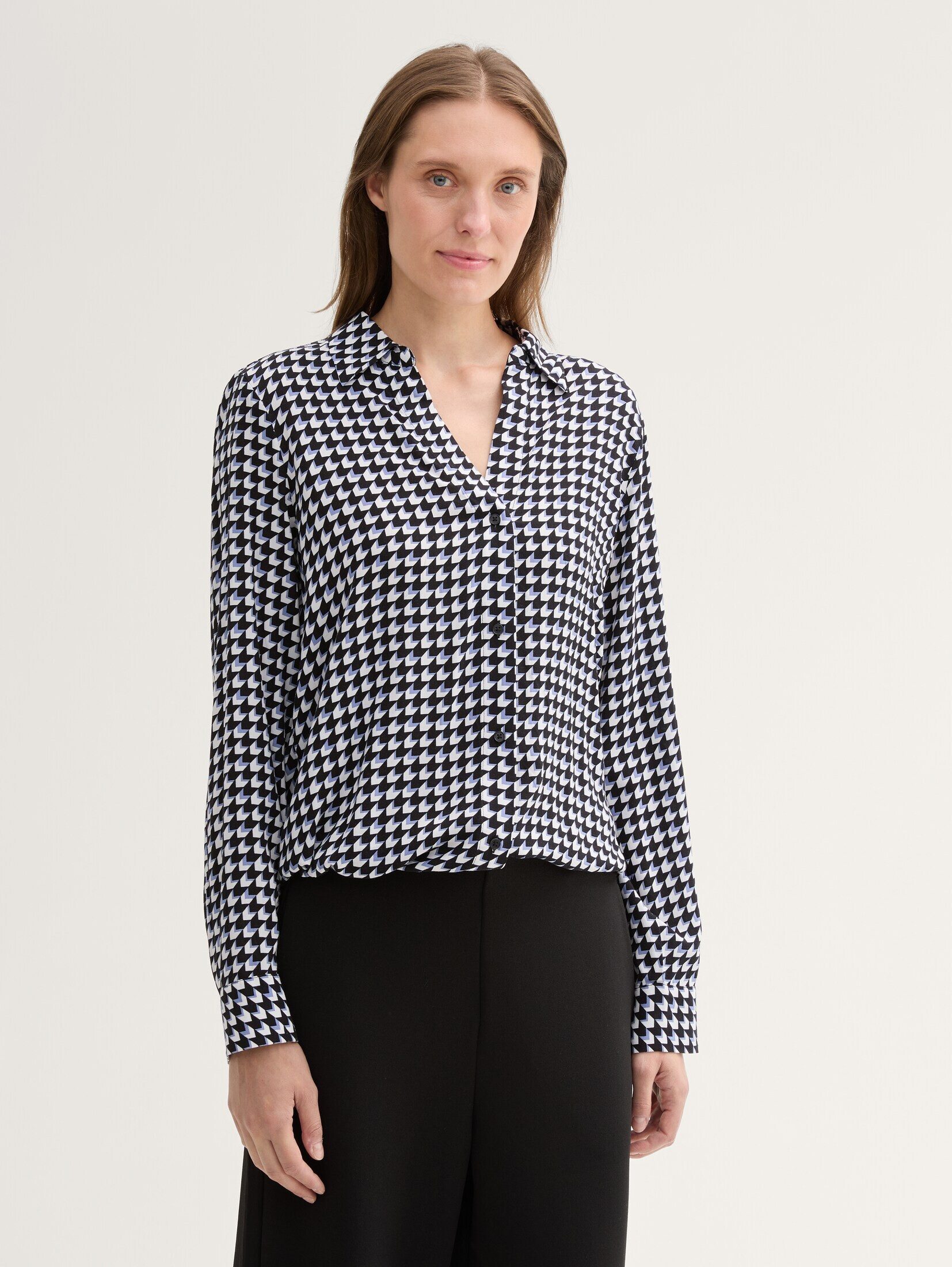 Langarmbluse Bluse mit Kordelzug