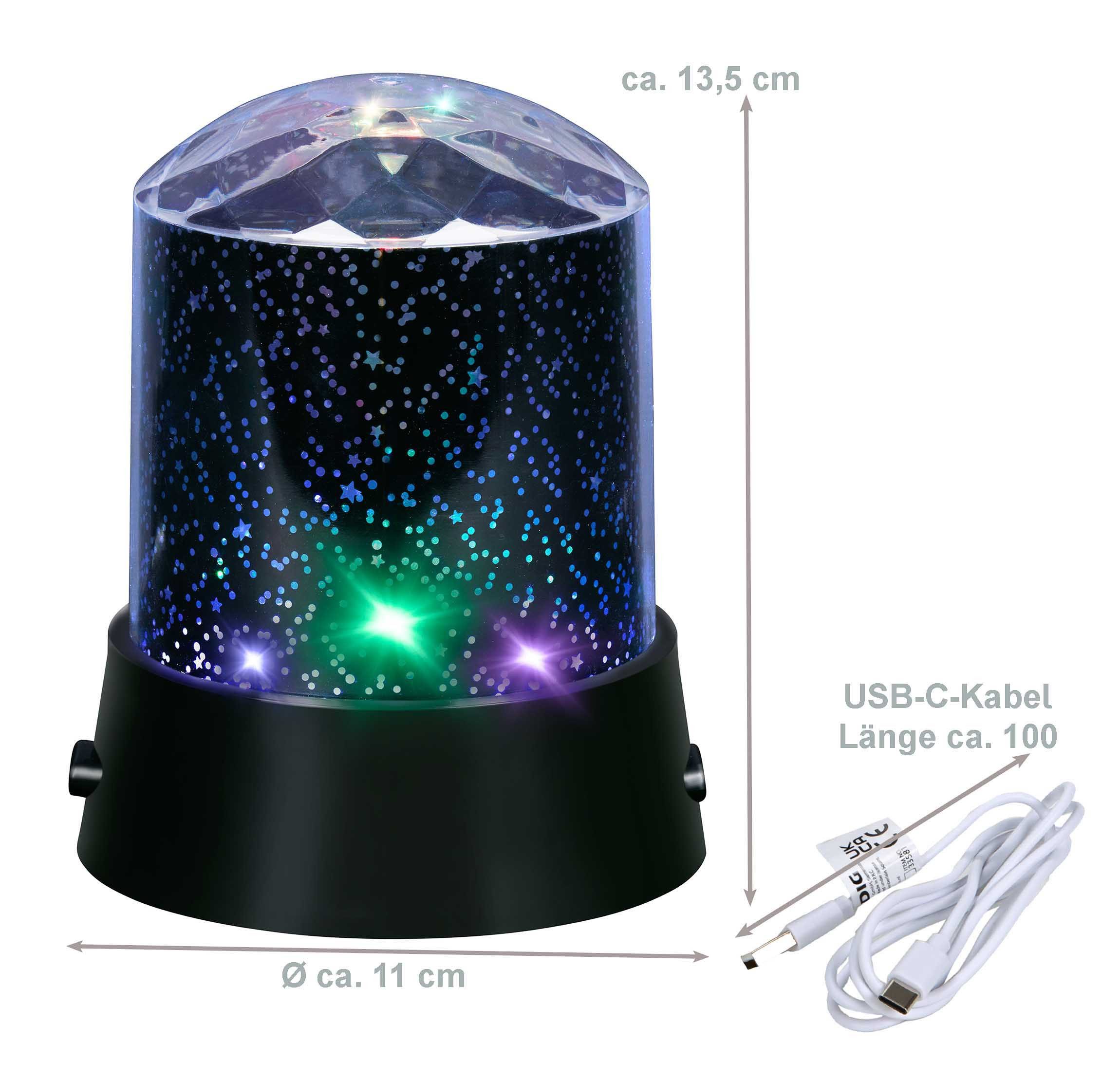 Grundig LED Nachtlicht Sternenprojektor, LED fest integriert, warm-weiß, oder rot, blau, grün im Farbwechsel, Sternenhimmel Projektor