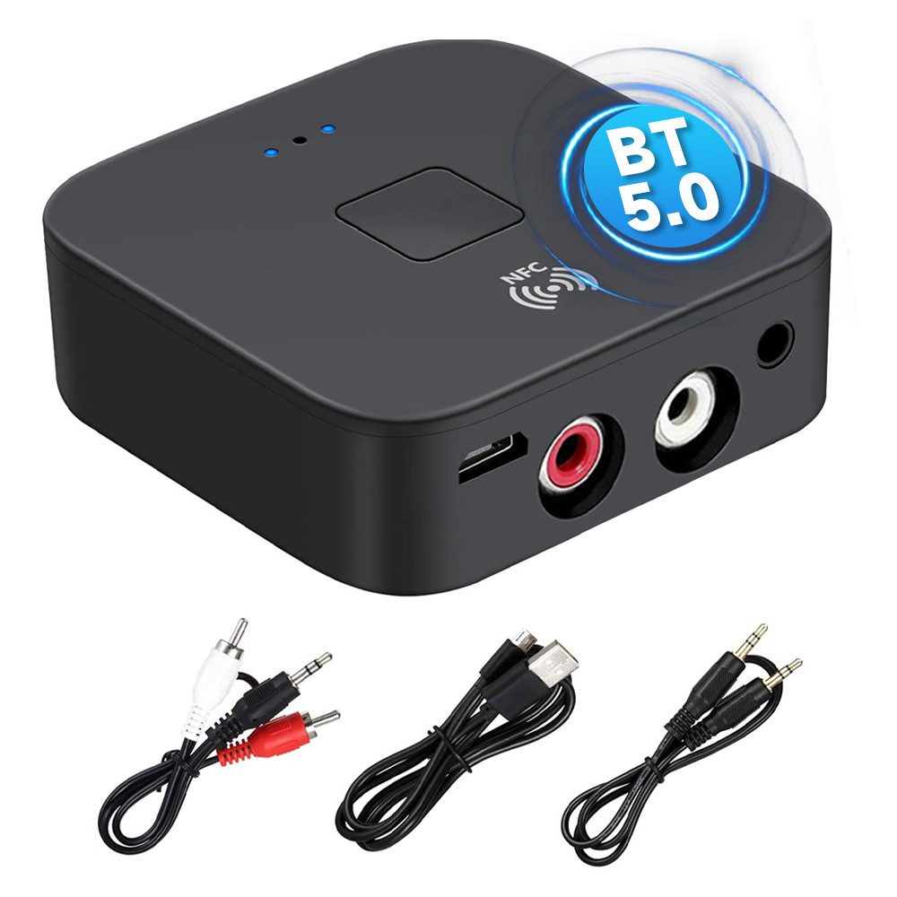 Hikity Bluetooth 5.0 AUX 3.5mm Empfänger Hifi Wireless Audio Adapter Adapter, NFC Cinch Buchse