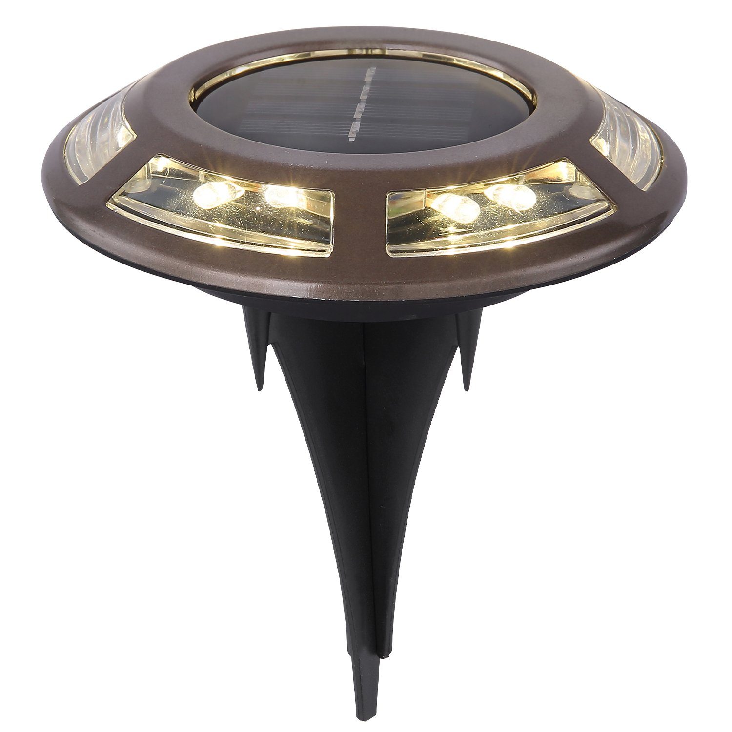 bmf-versand LED Solarleuchte Solarleuchte Garten 2er Set Wegelampe Solarlampe Außen Leuchte Solar, Gartenbeleuchtung, LED fest integriert, warmweiß, Wegeleuchte