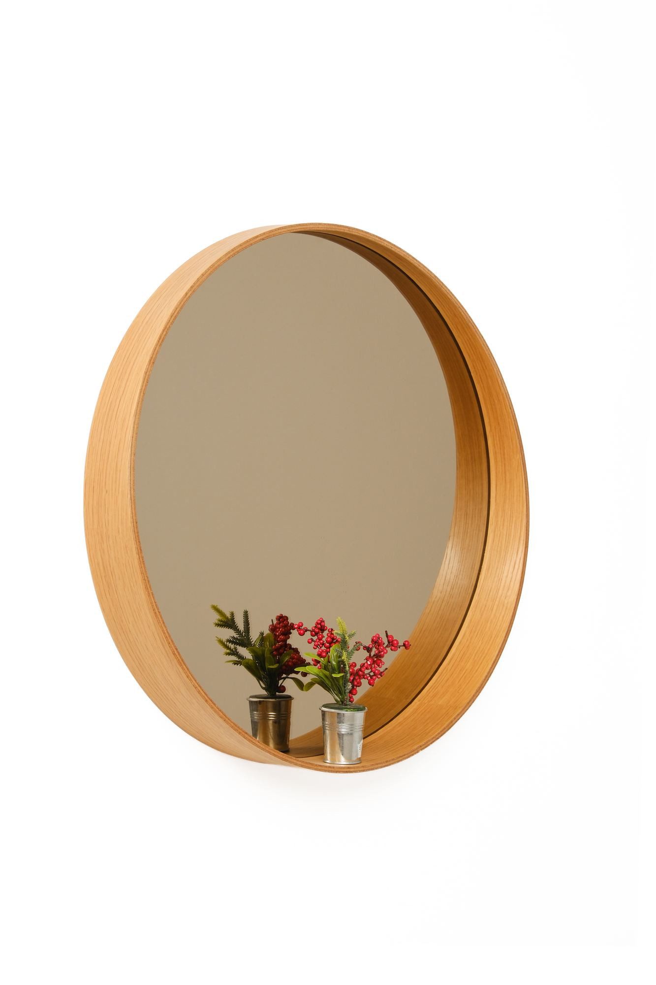 Skye Decor Spiegel >>Bias 80 << (Packung, 1-St., 1 Spiegel), Rund Form / Echtholz-Optik-Beschichtung / Geeignet für Feuchträume