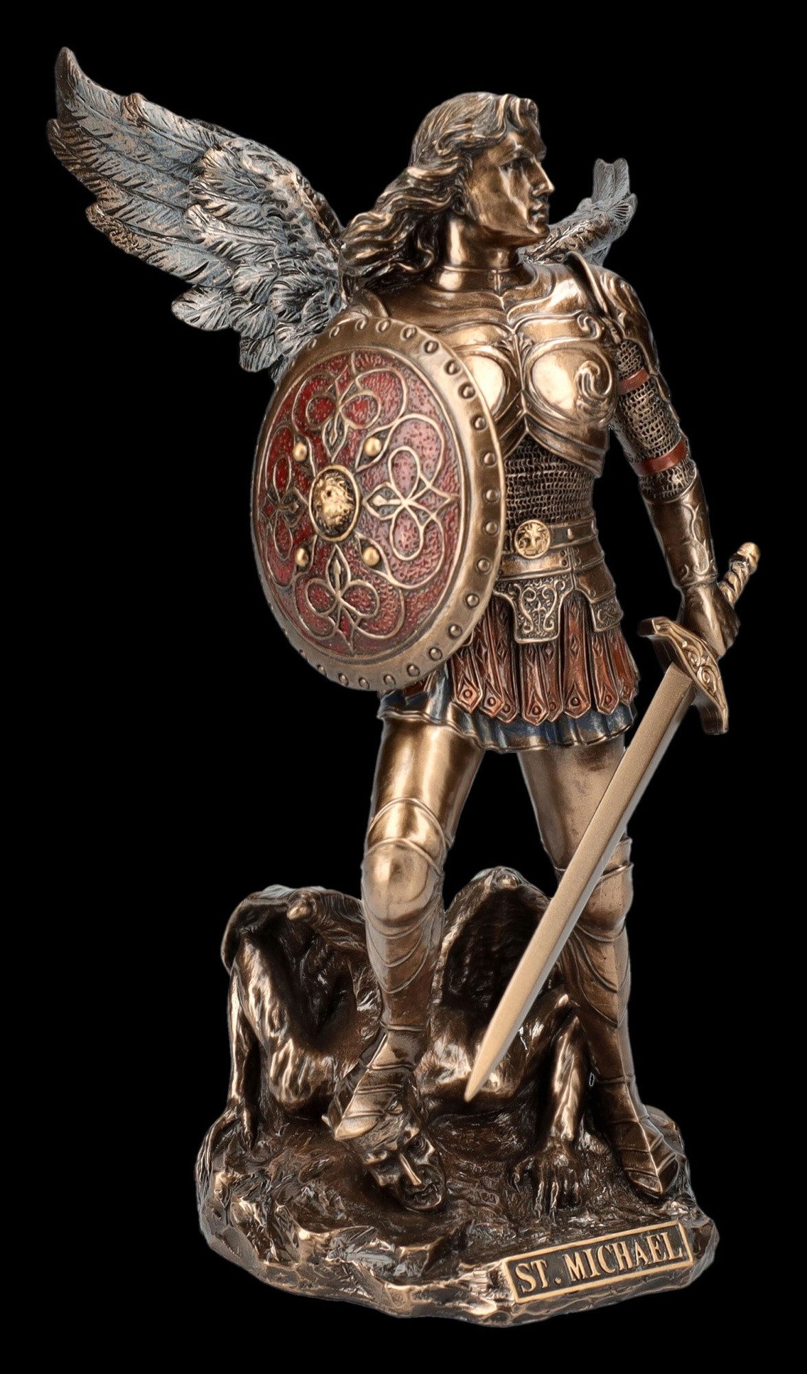 Figuren Shop GmbH Dekofigur Erzengel Michael Figur - Krieger - Veronese - Mythologie Dekofigur