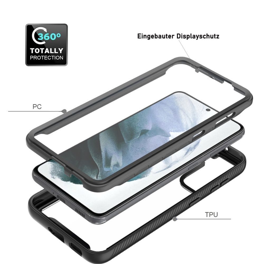 betterfon Handyhülle für Samsung Galaxy S21 TPU Case mit 360° Rundumschutz Displayschutz, 360 Grad Hülle mit Displayschutz und Fingerprint