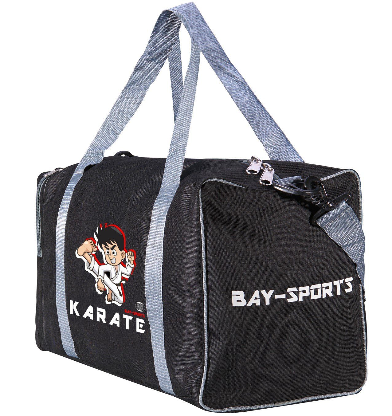 BAY-Sports Sporttasche Sporttasche für Kinder Karate schwarz/grau 50 cm
