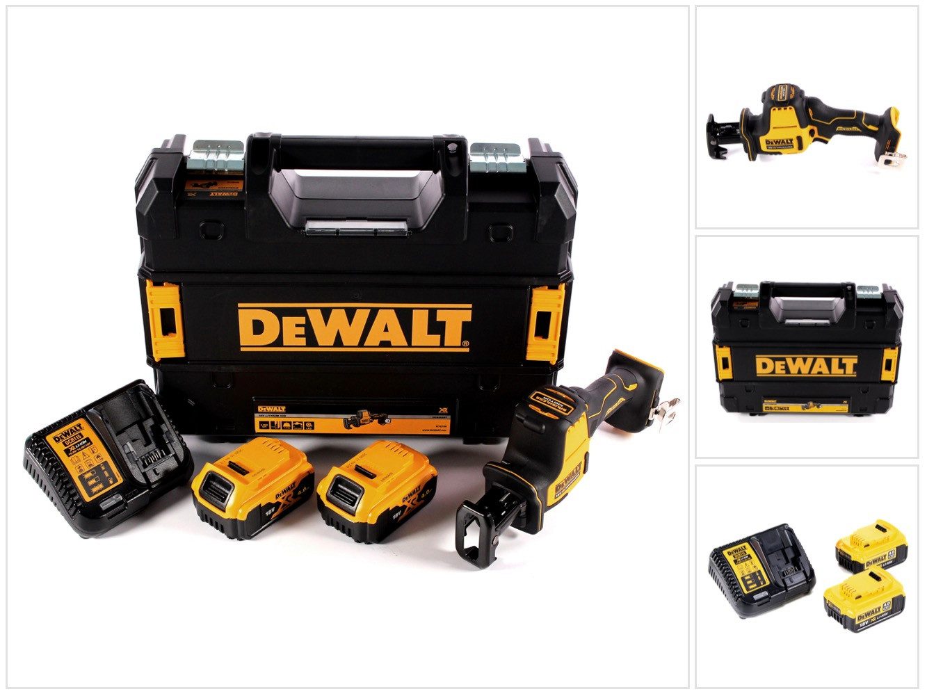 DeWalt Akku-Reciprosäge DCS 369 M2 Akku Säbelsäge 18 V + 2x Akku 4,0 Ah + Ladegerät + TSTAK